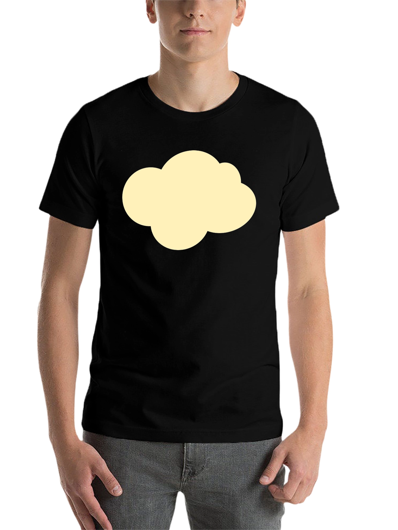 Black Cloud Graphic Tee - Black Cotton Casual T-Shirt view 7