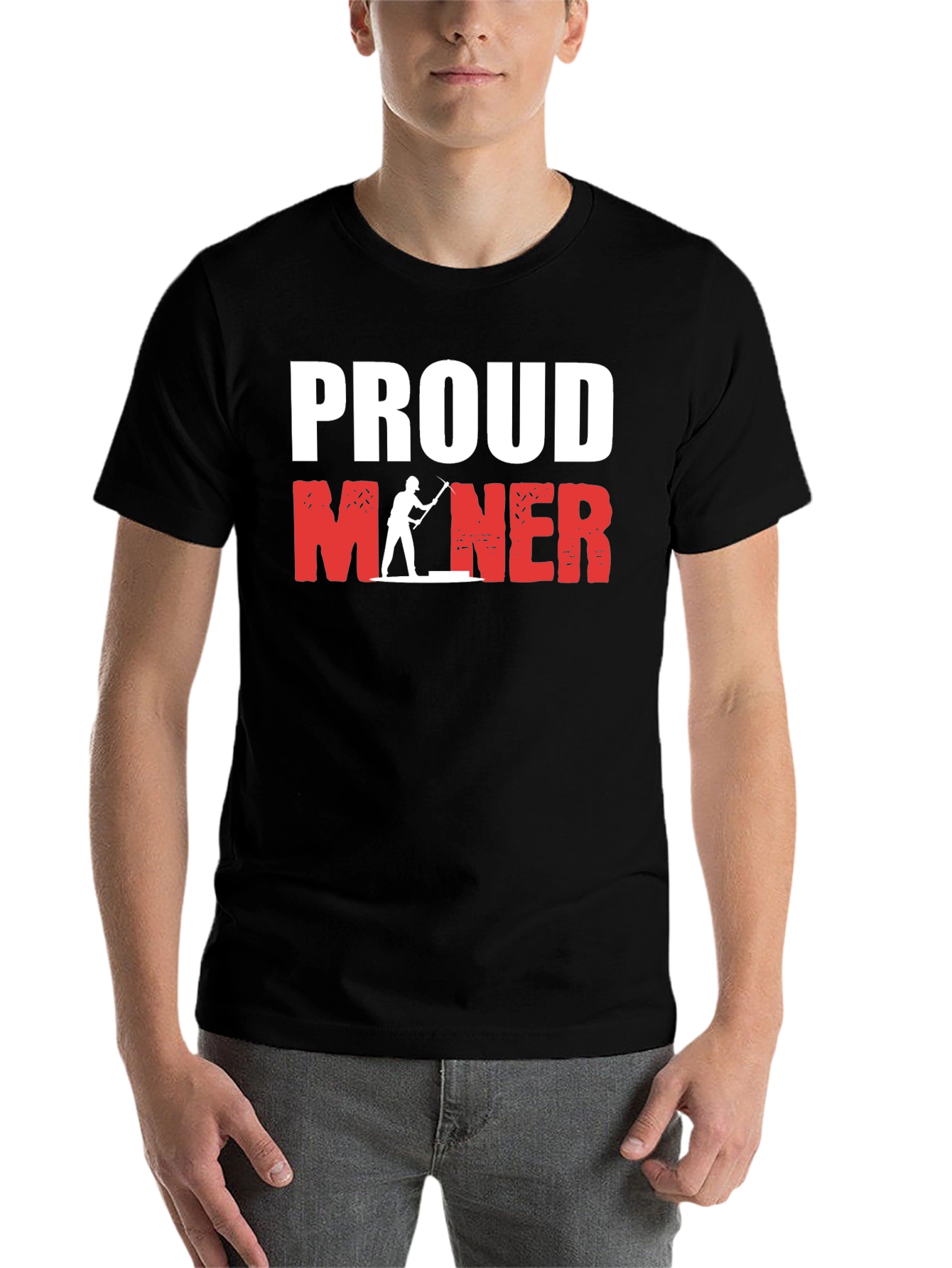 Black Proud Miner Graphic T-Shirt - Black view 7