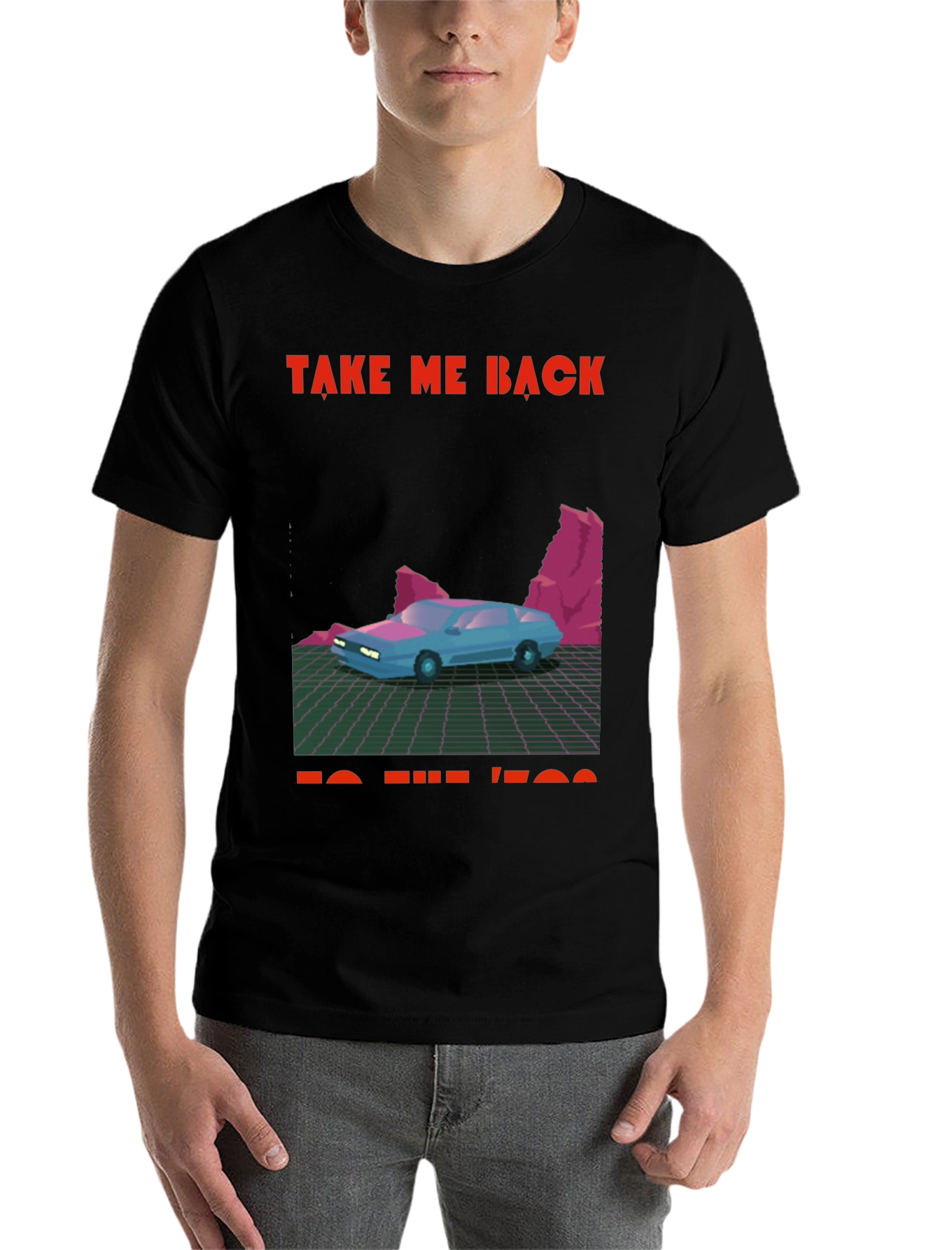 Black Retro 80s Car Graphic Tee view 7