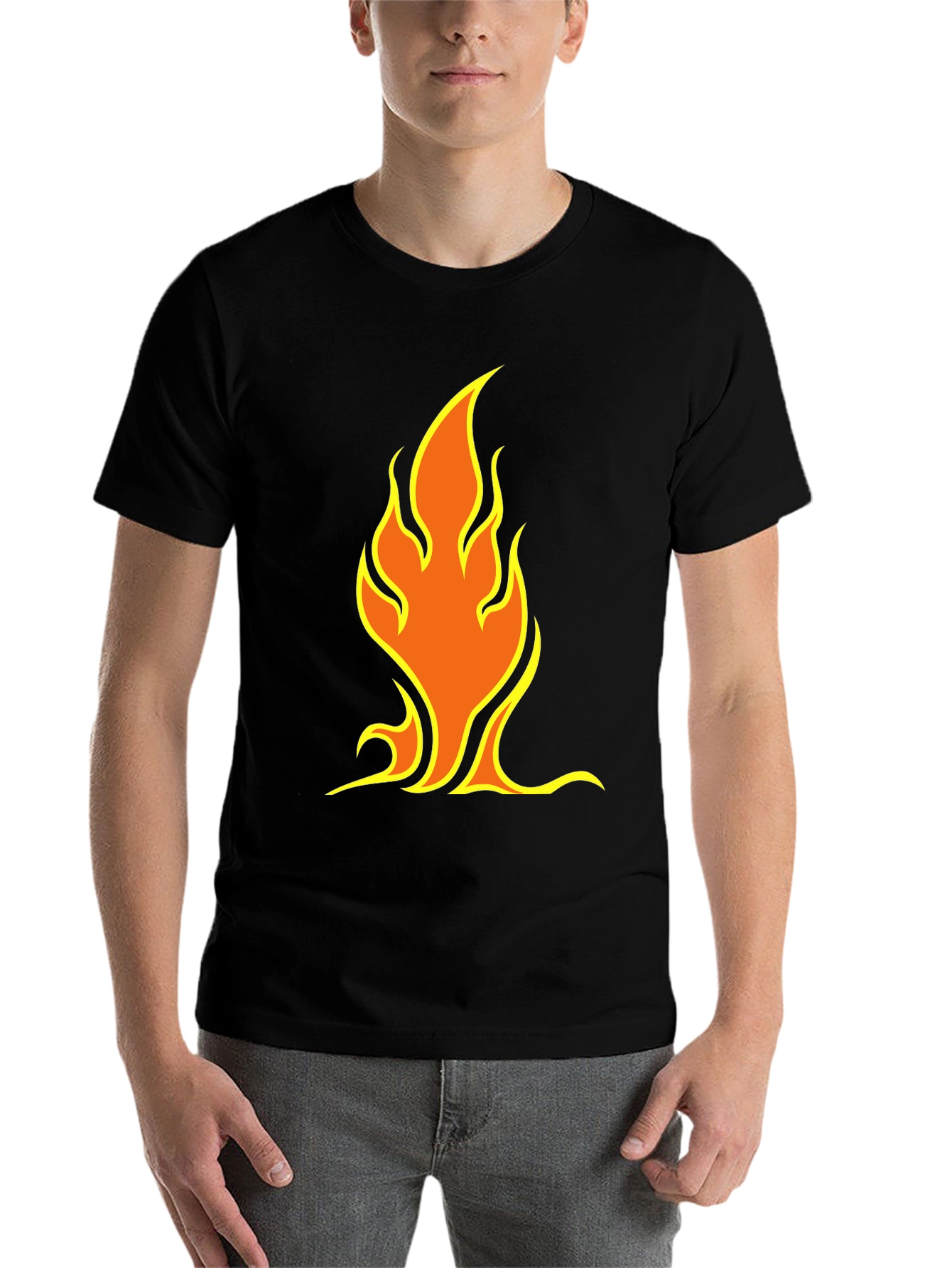 Black Flame Graphic Tee - Black Short Sleeve Shirt view 7