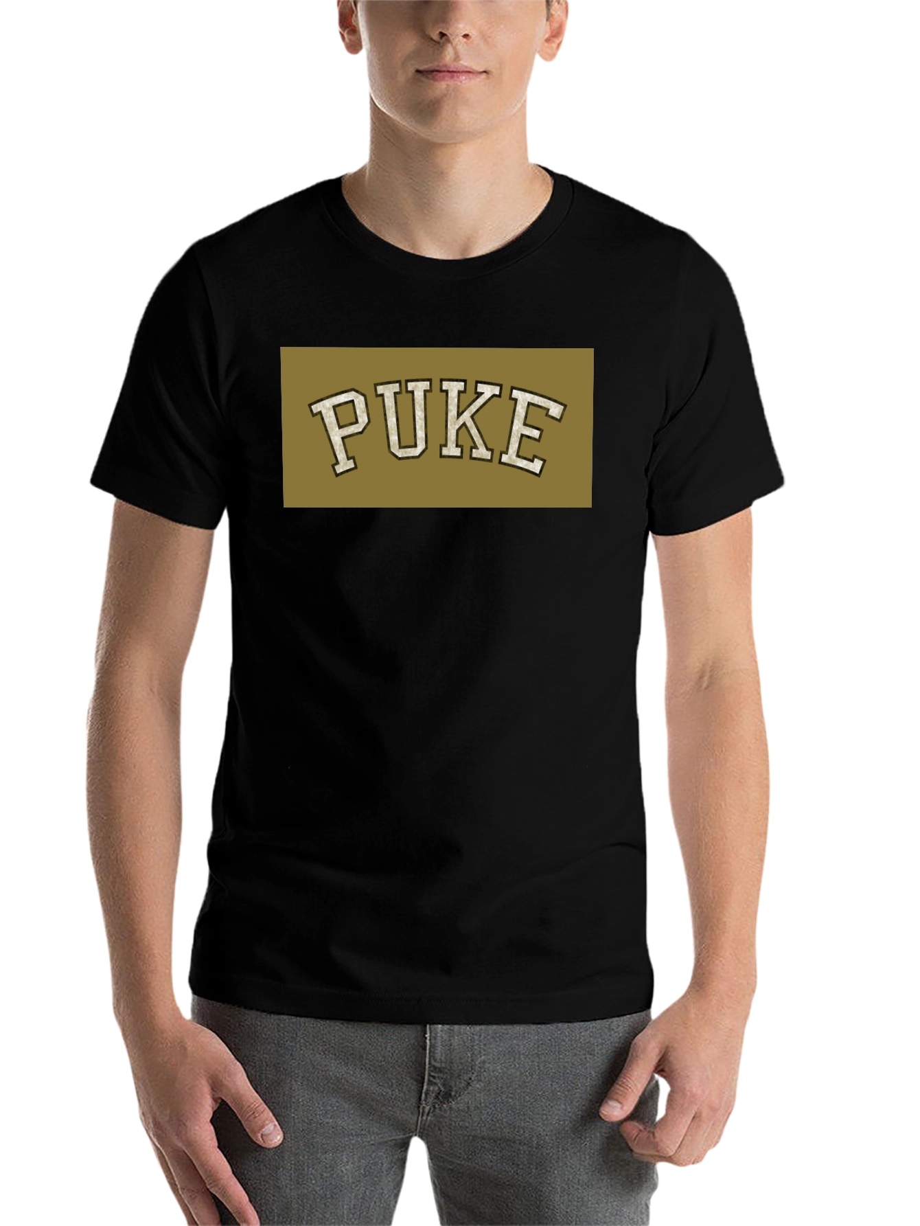 Black Puke Graphic Black T-Shirt - Novelty Humor Tee view 7
