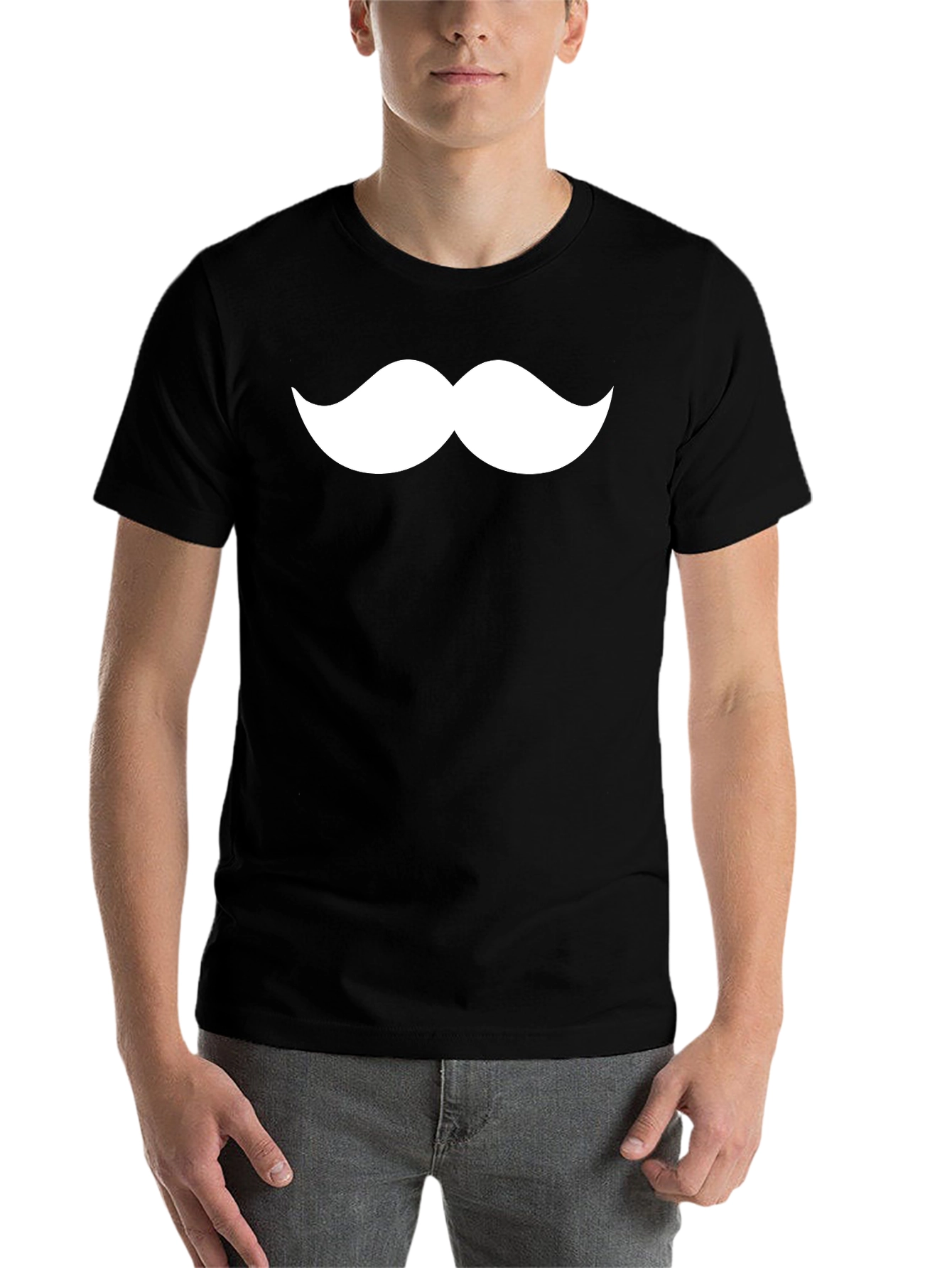 Black Mustache Graphic Tee - Classic Fun Design view 7