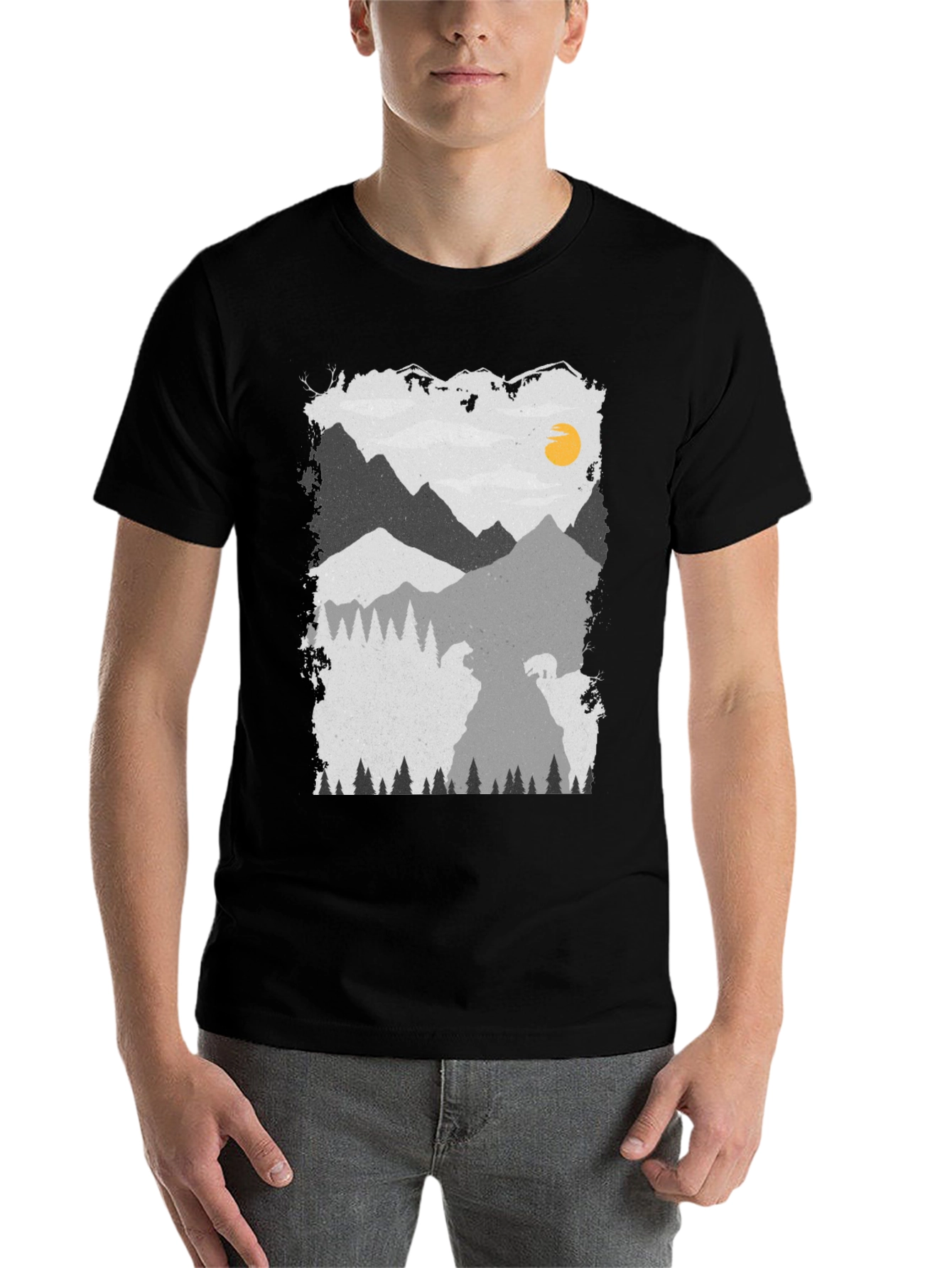 Black Mountain Bear Graphic Tee - Unisex Soft Cotton view 7