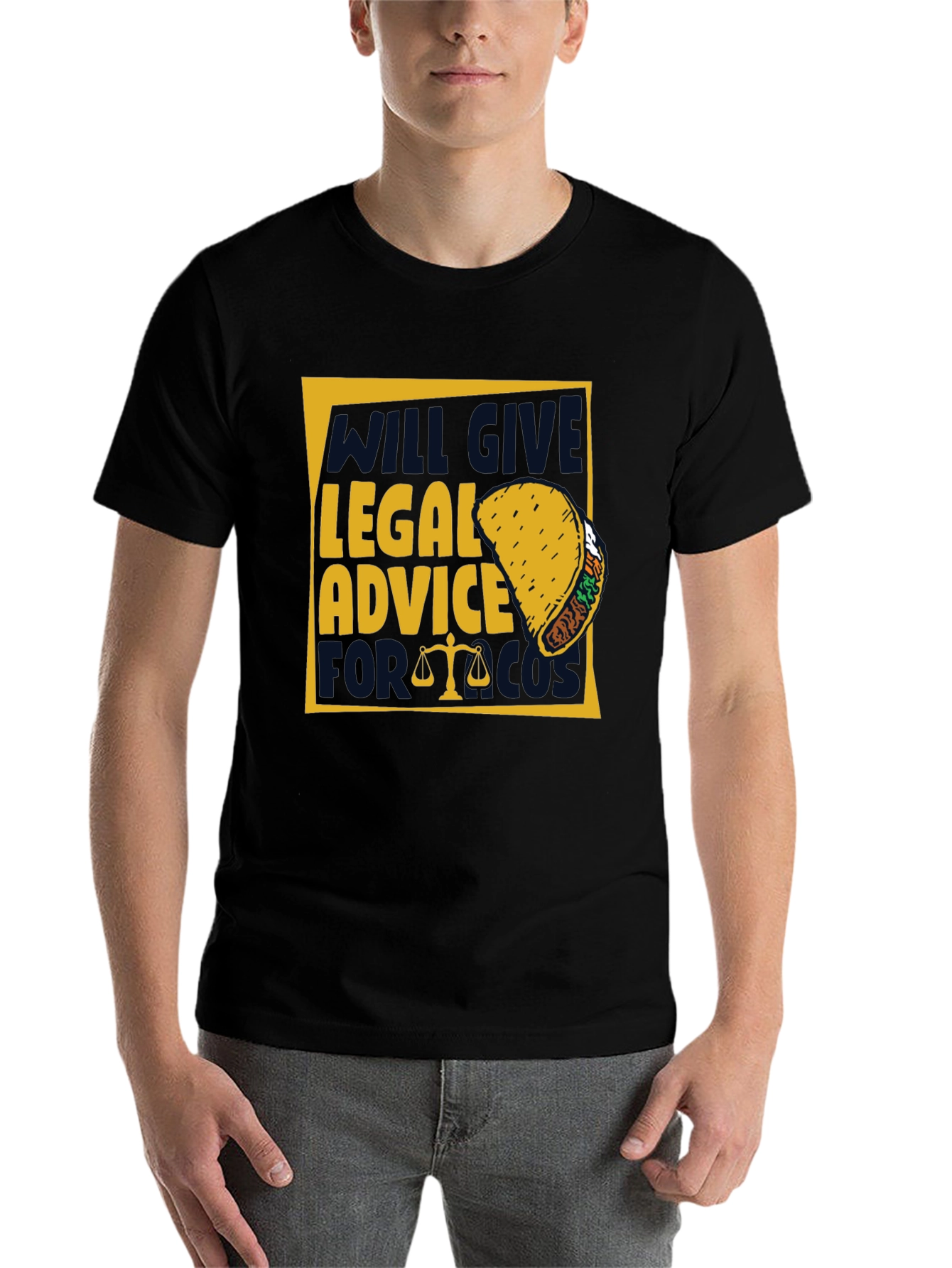 Black Legal Advice for Taco Funny T-Shirt view 7