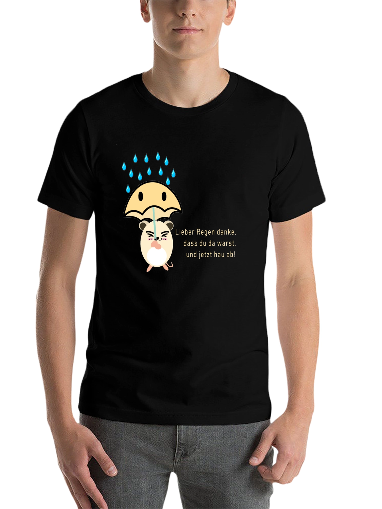 Funny Hamster Rain T-Shirt - 7