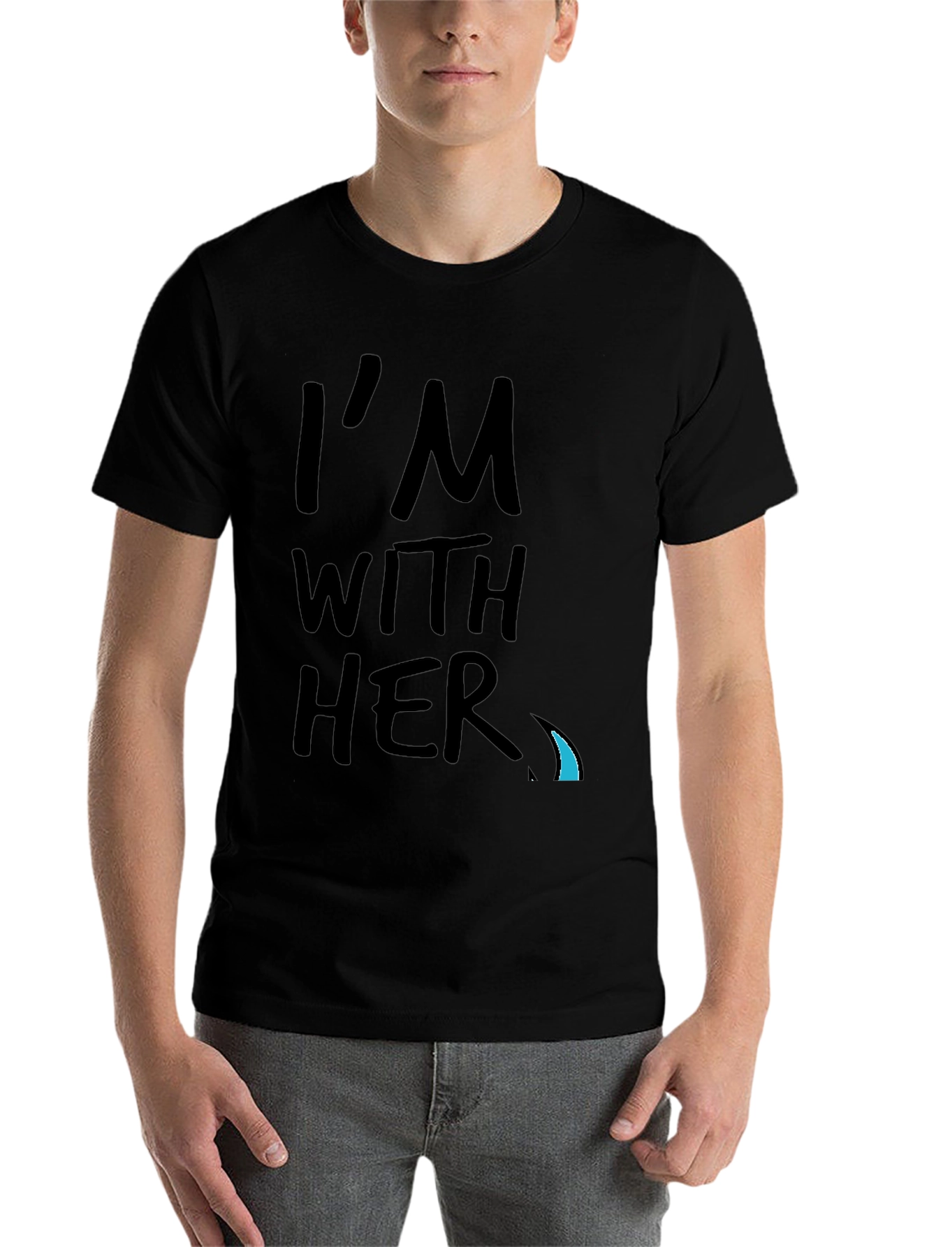 Black I'm With Her Graphic Tee - Black Crew Neck view 7