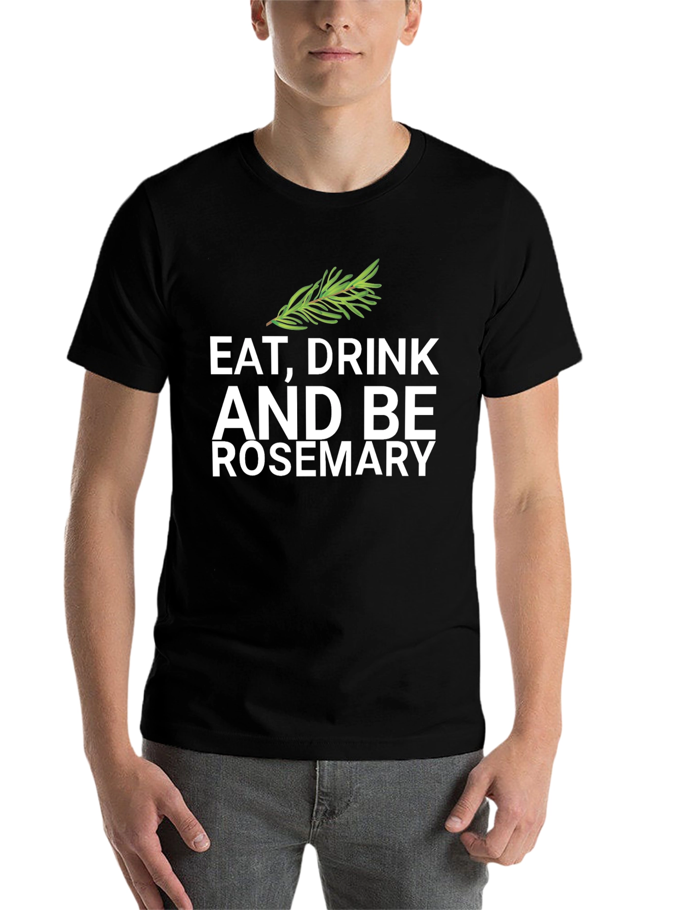 Black Eat, Drink, and Be Rosemary Black Graphic Tee view 7