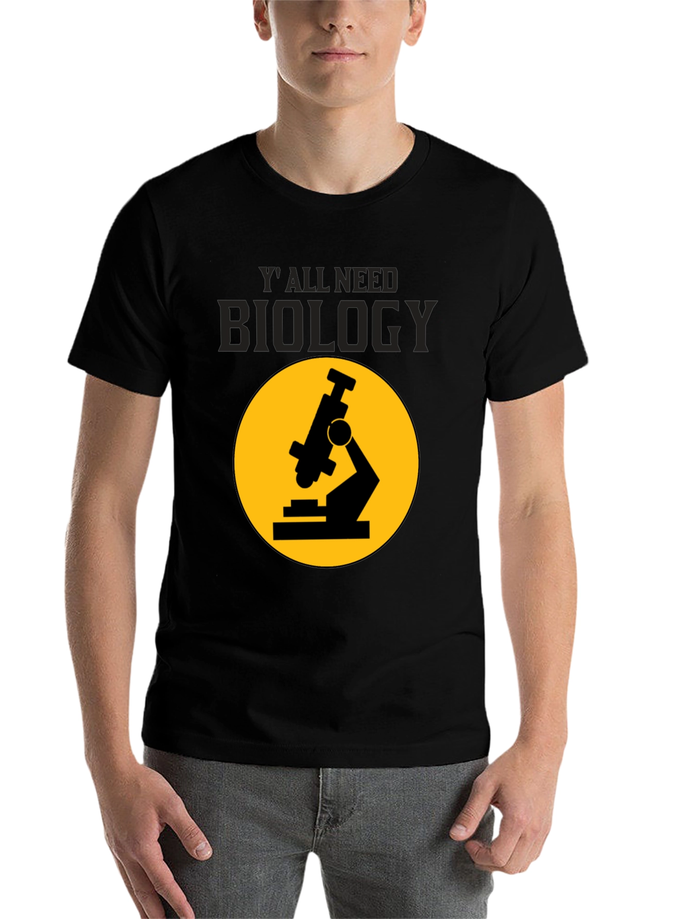 Black Biology T-Shirt: 'Y'all Need Biology' Microscope Tee view 7