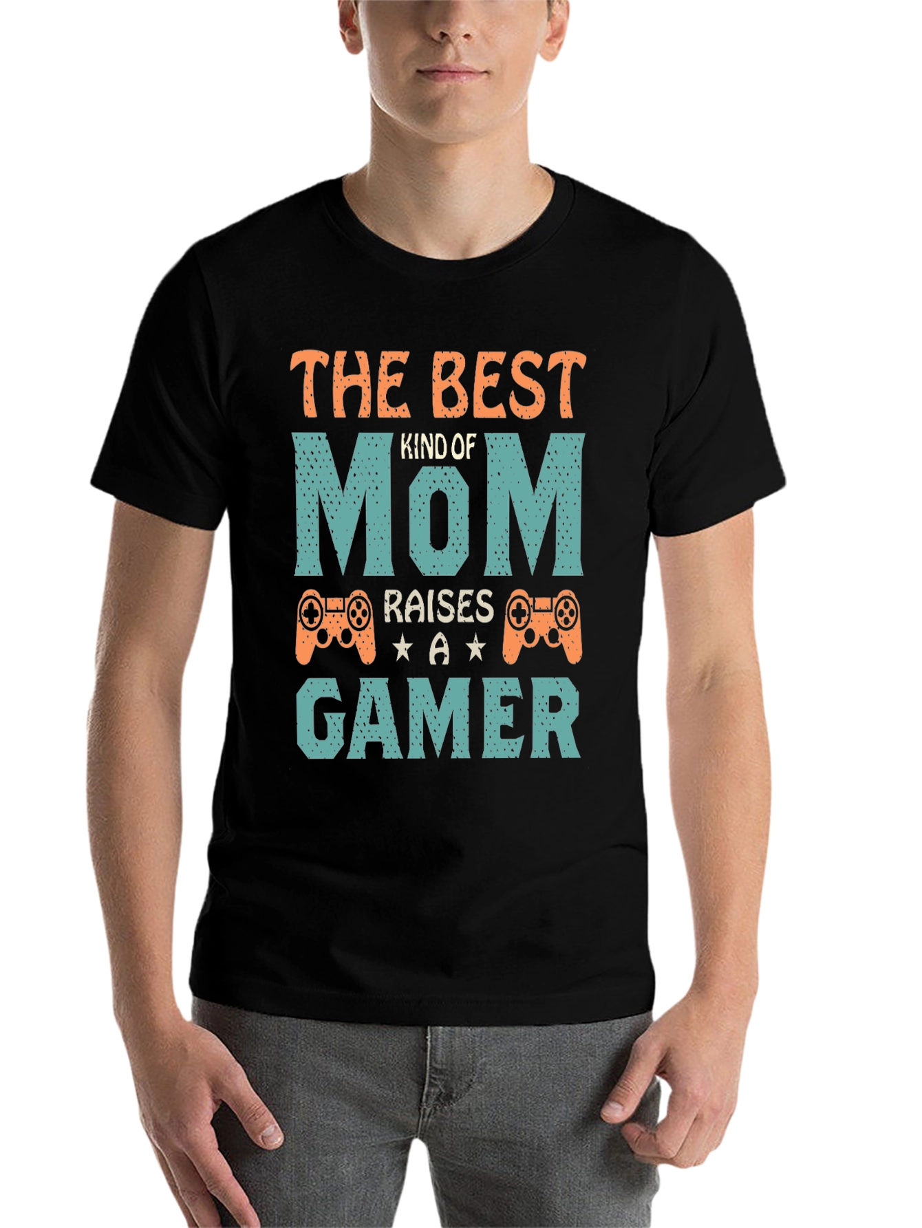 Black The Best Kind of Mom Raises a Gamer T-Shirt view 7