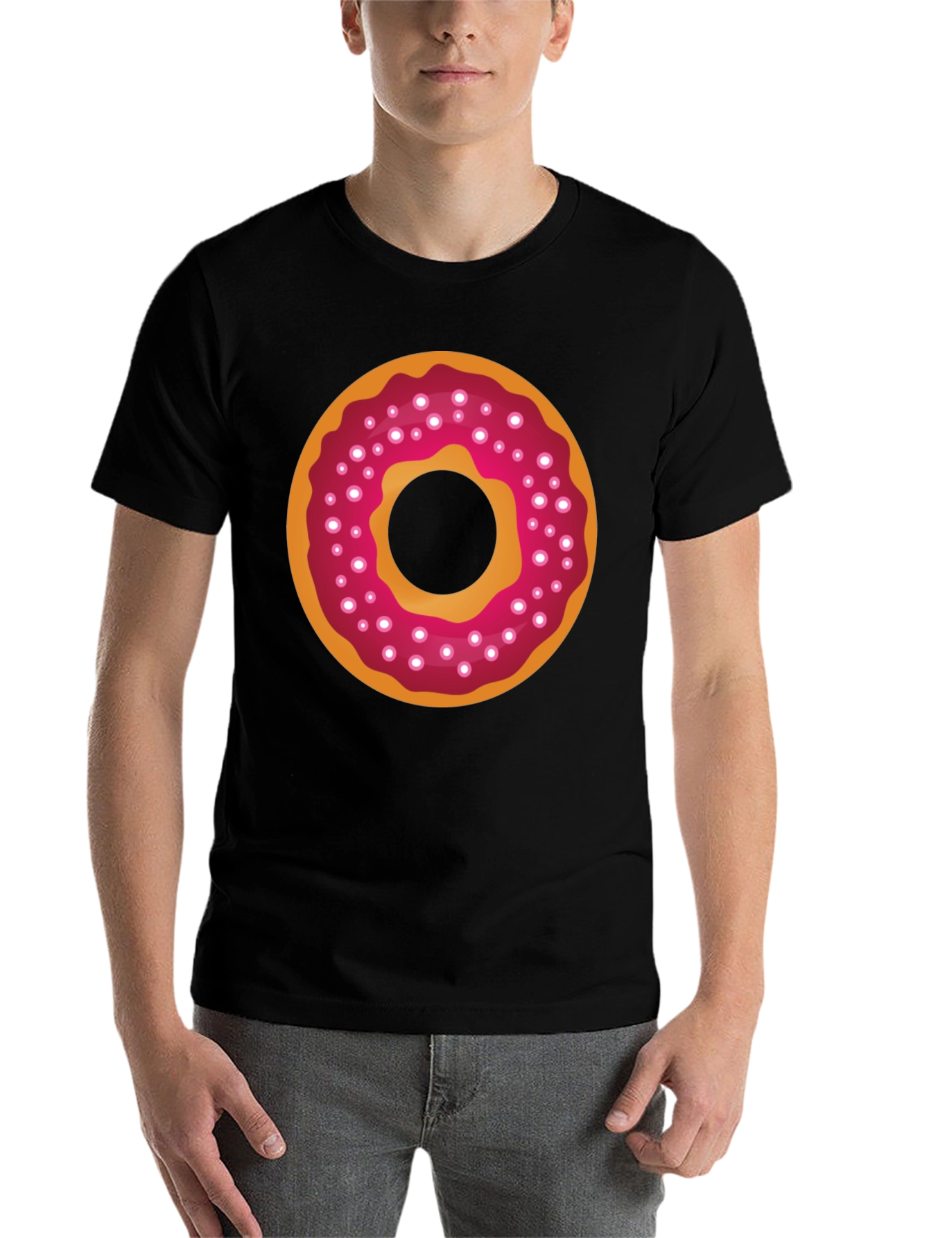 Black Donut Graphic Tee - Sweet & Stylish Casual Wear view 7