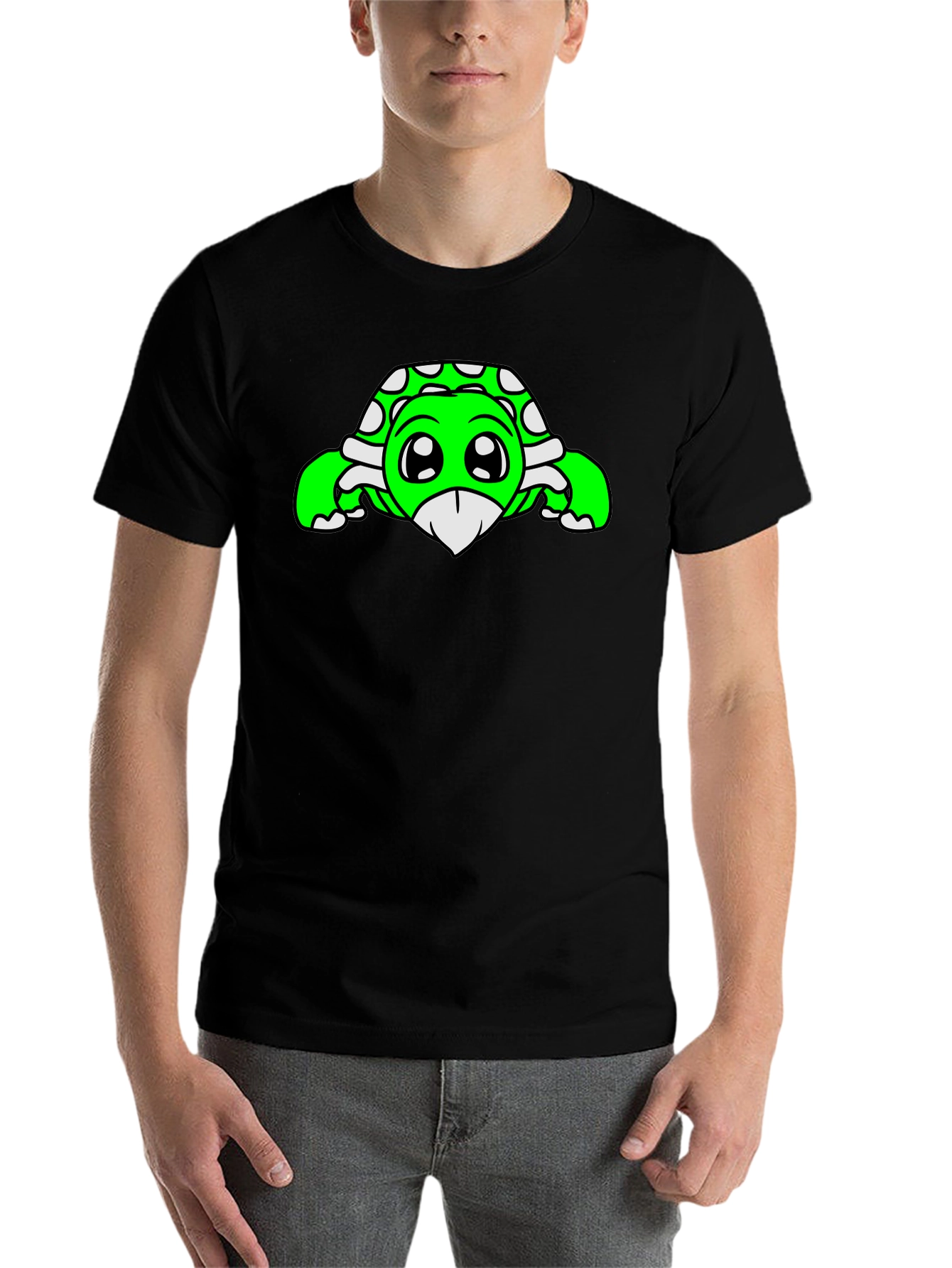 Black Cute Turtle Graphic Tee - Black view 7