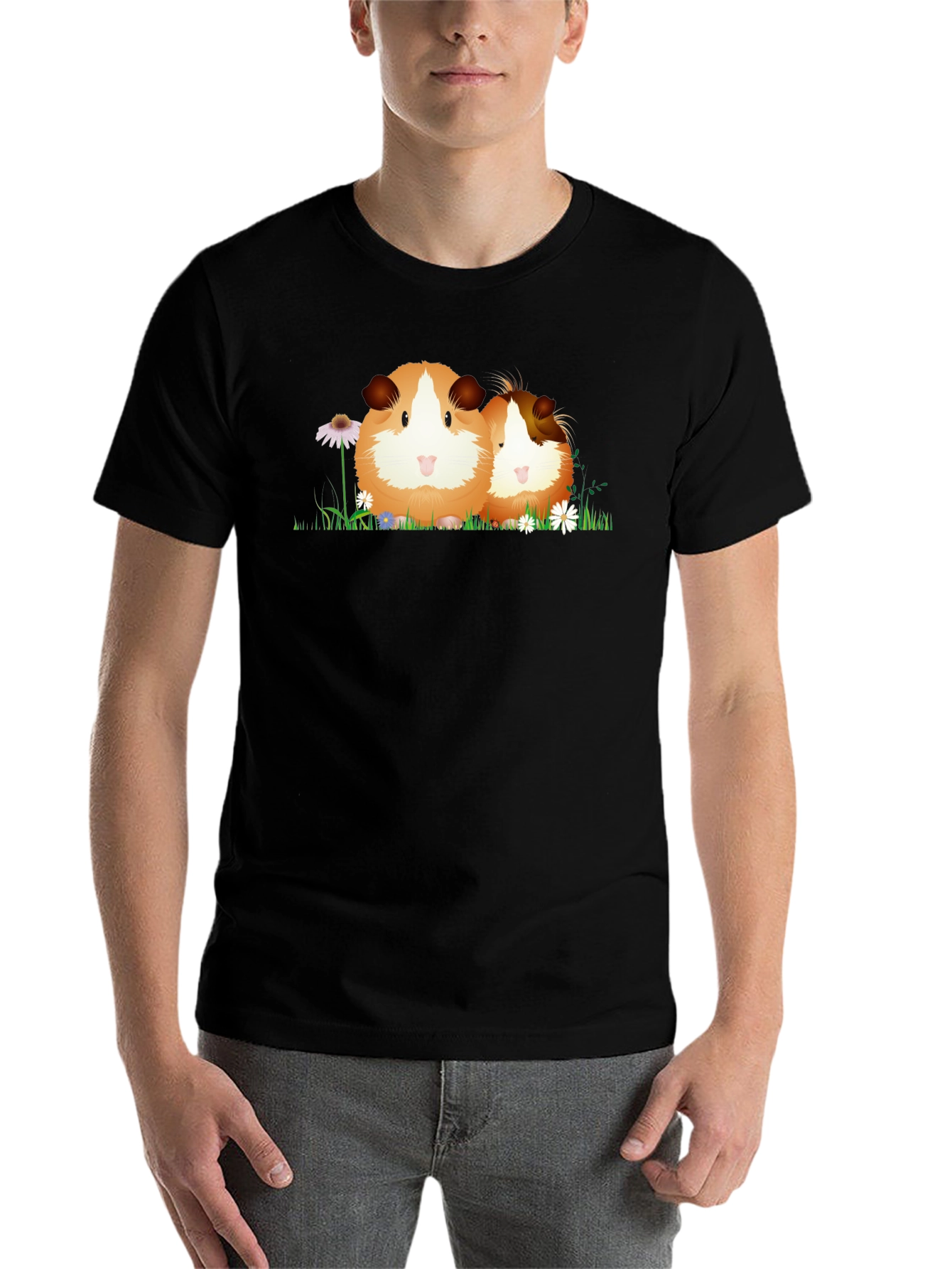 Black Guinea Pig Graphic Tee - Cute Animal Lover Shirt view 7