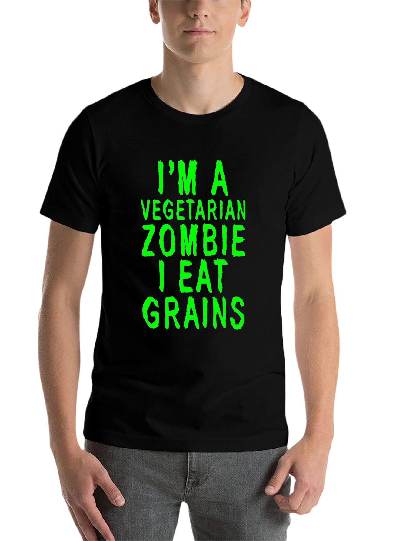 Black Vegetarian Zombie Grain Eater Graphic Tee view 7