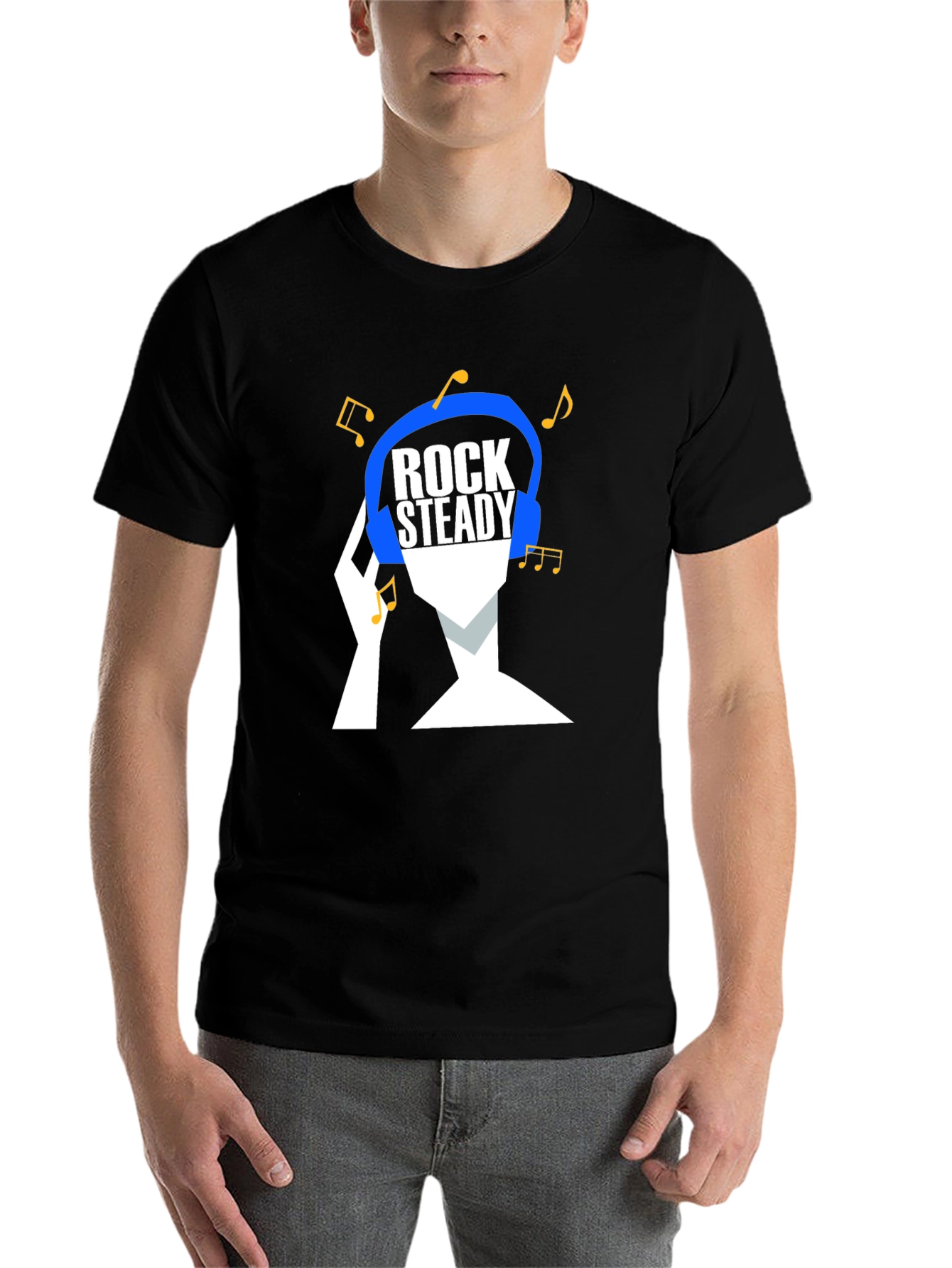 Black Rock Steady Music T-Shirt - Cool Graphic Tee view 7