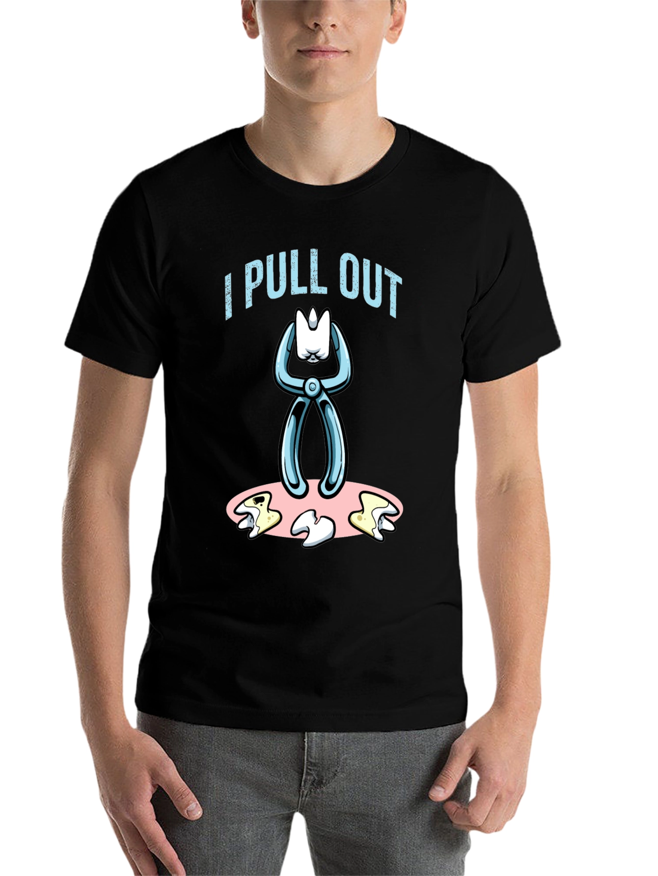 Black I Pull Out Dentist Humor Graphic Tee view 7
