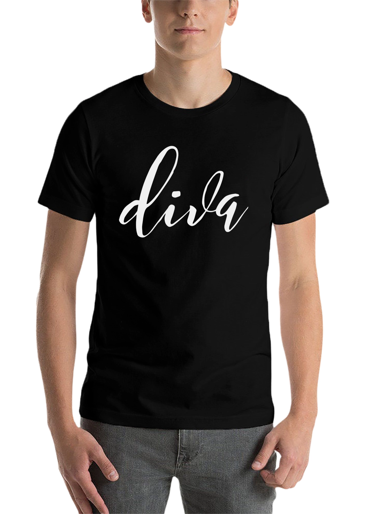 Black Diva Graphic Print Tee - Black view 7