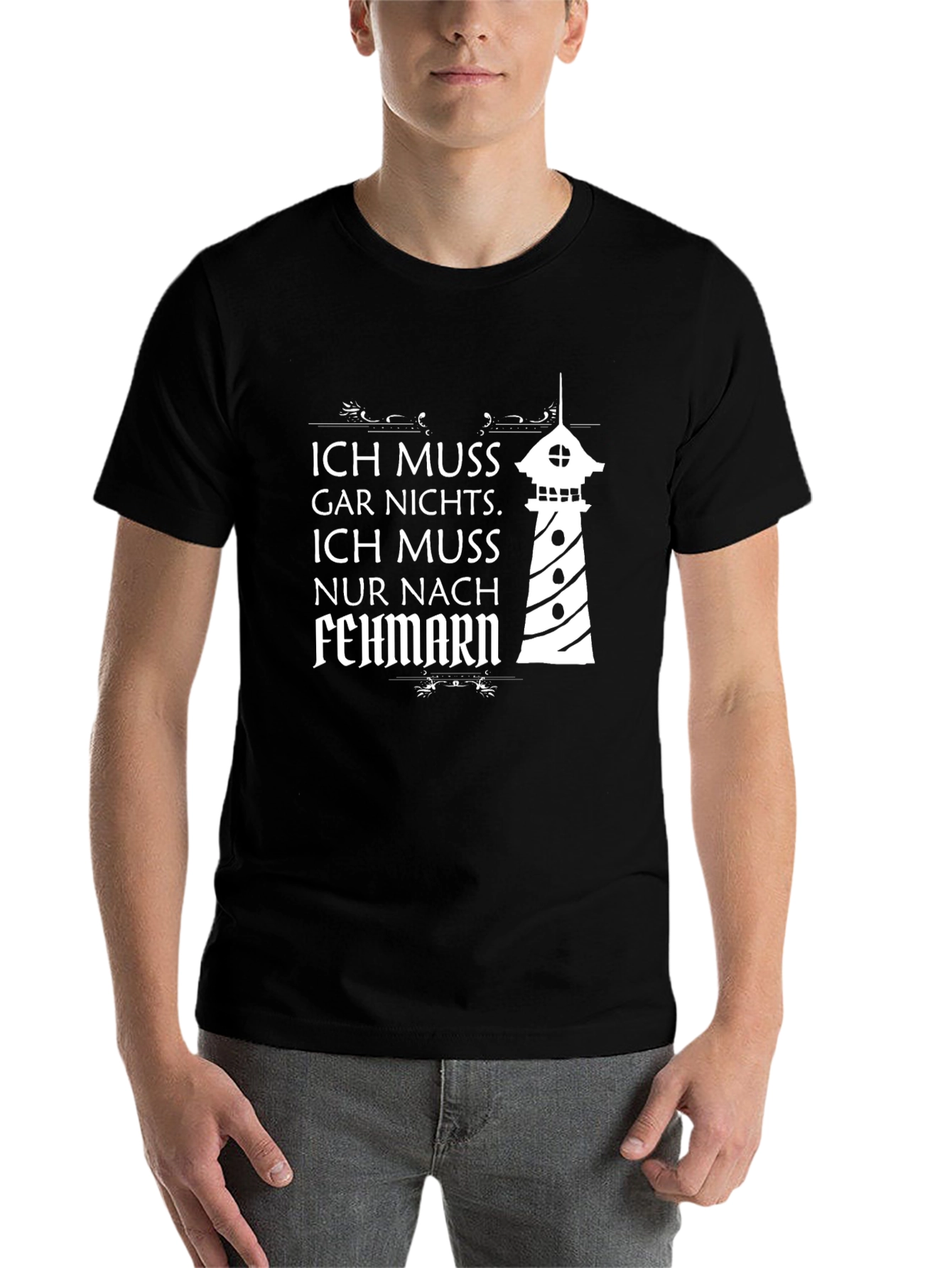 Black Ich Muss Nur Nach Fehmarn T-Shirt view 7