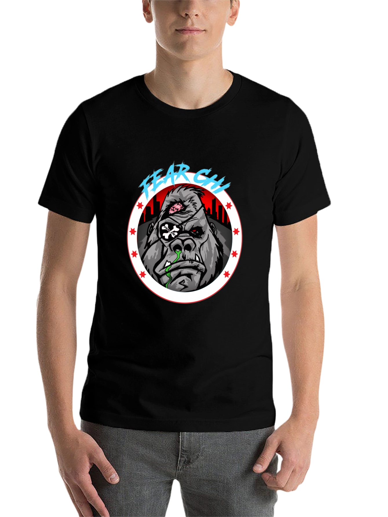 Black Fear City Gorilla Graphic Tee view 7