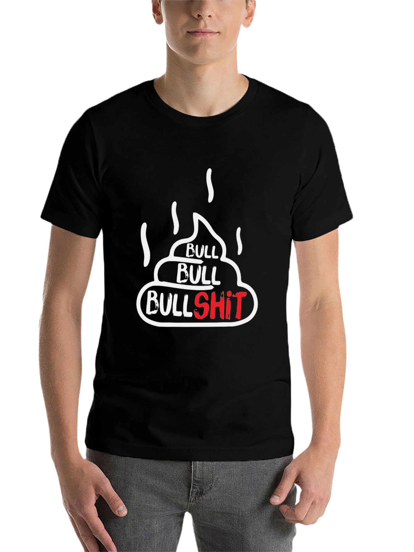Black Bullshit T-Shirt - Humorous Graphic Tee view 7