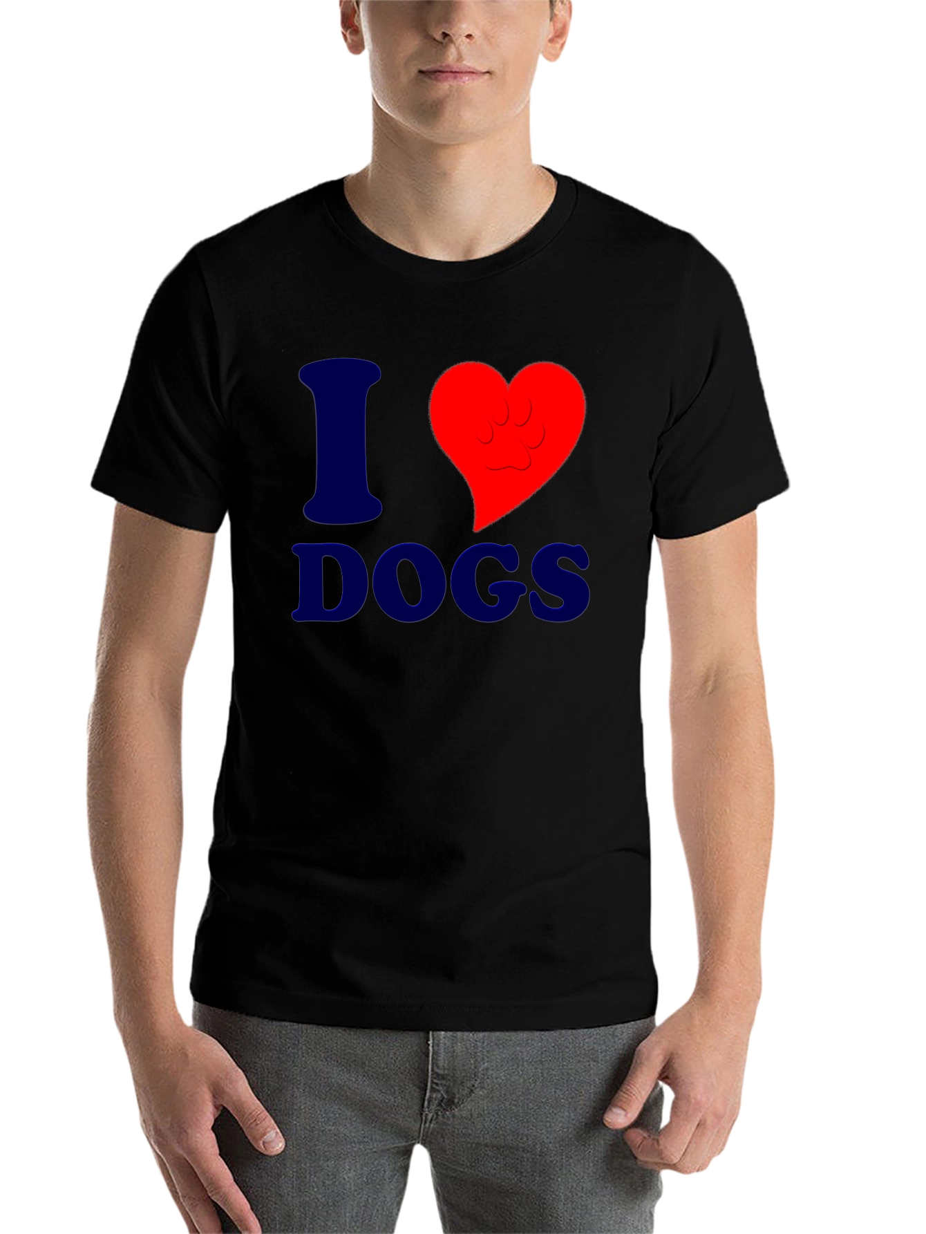 Black I Heart Dogs Graphic Tee - Stylish & Comfortable view 7