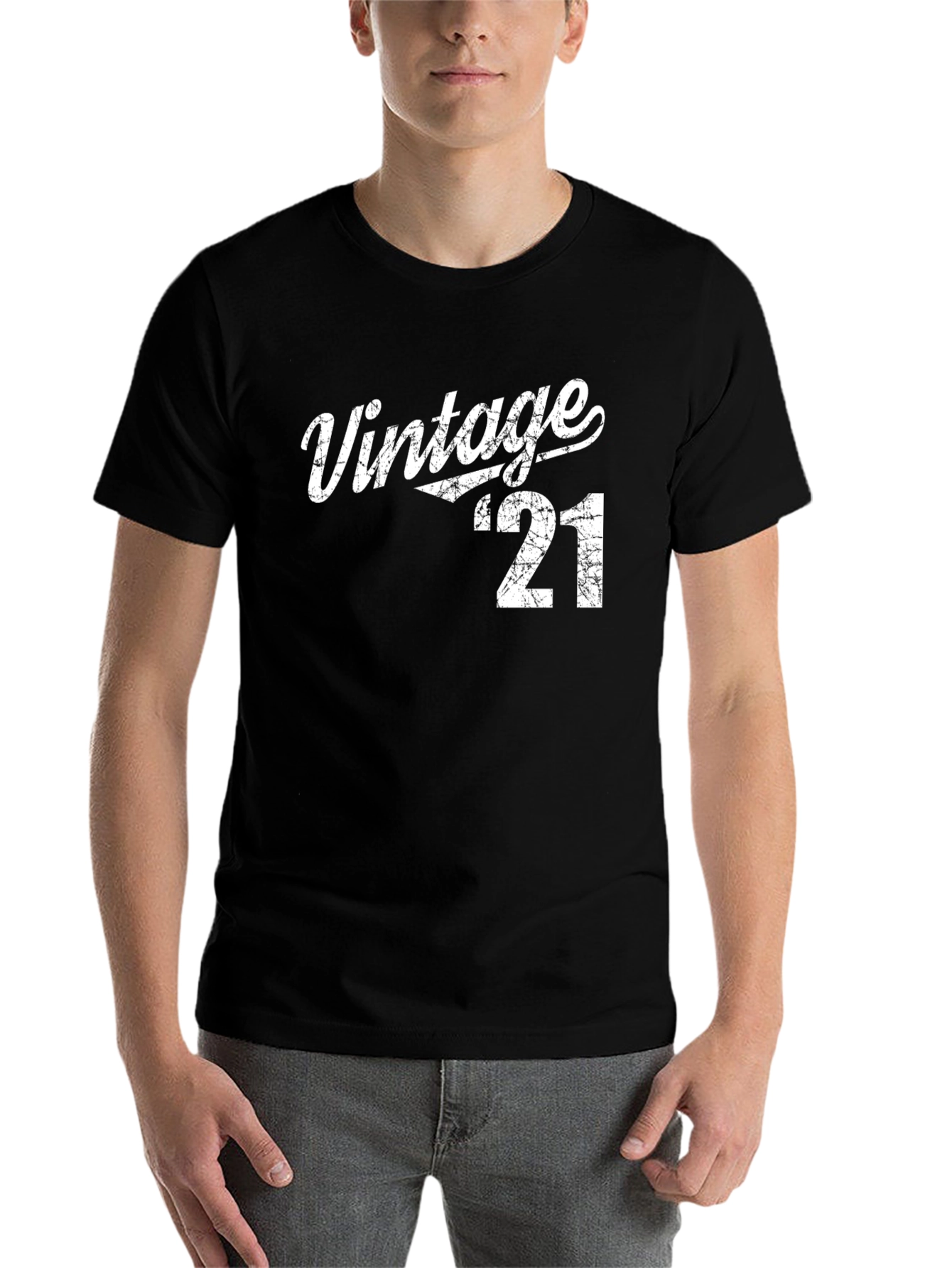 Black Vintage 21 Graphic Tee - Black view 7