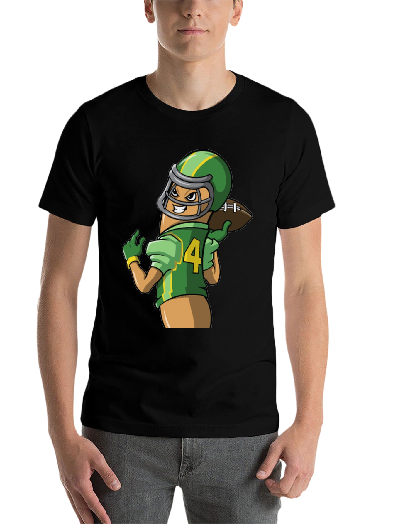 Black Funny Football Sausage Graphic Tee - Black view 7