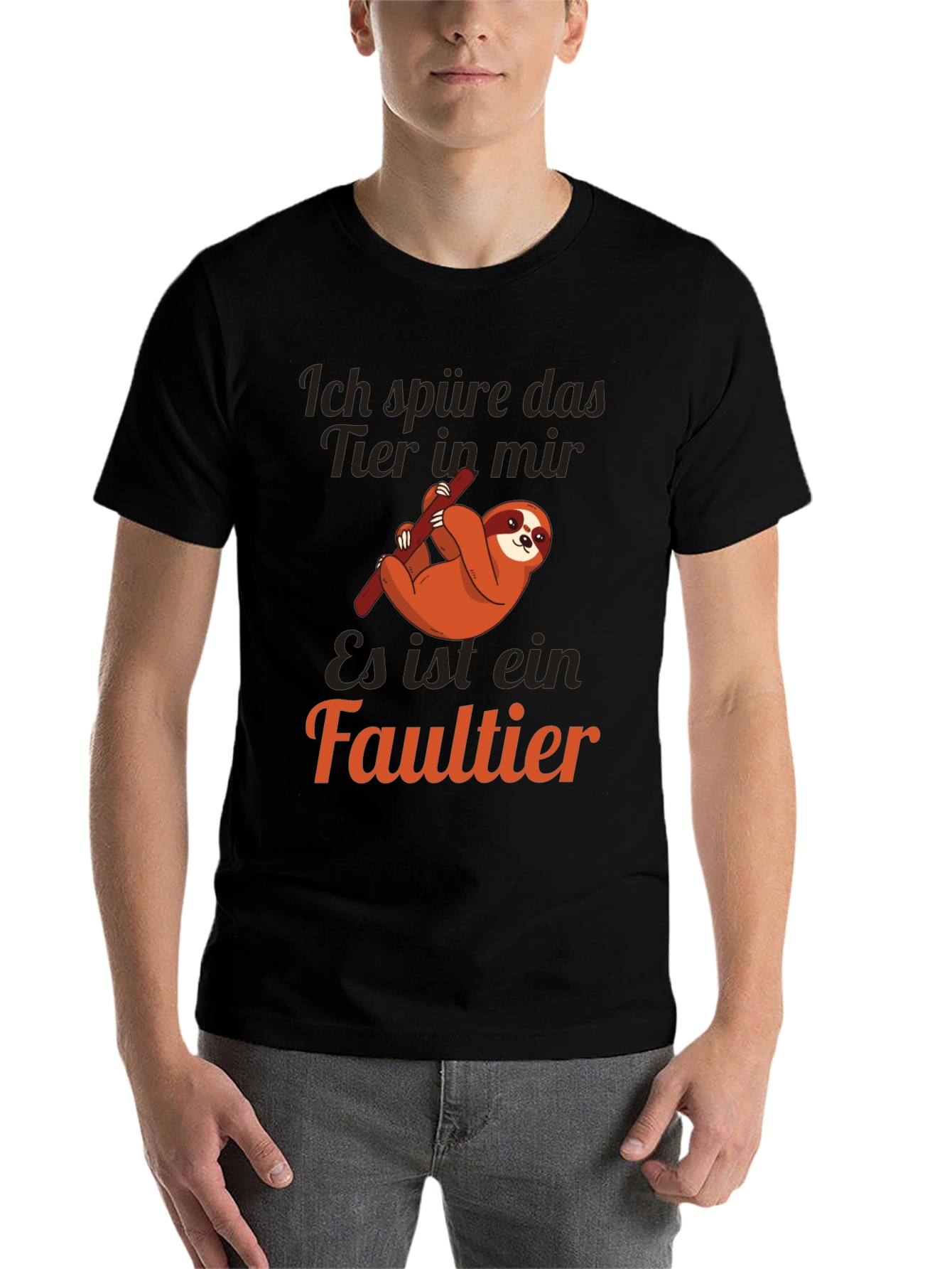 Black Funny Sloth T-Shirt - "Ich spüre das Tier in mir" view 7