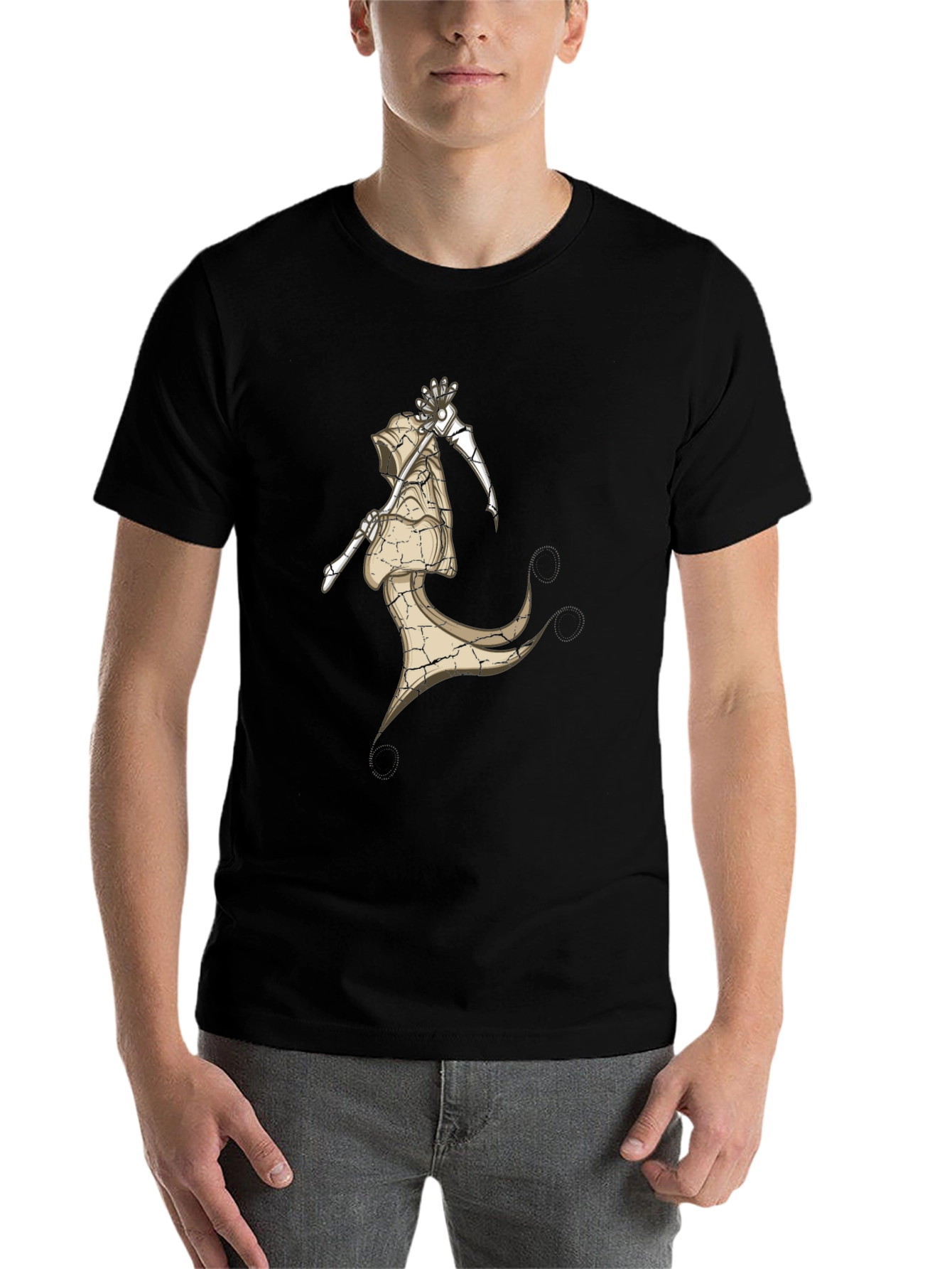 Black Grim Reaper Graphic Tee - Dark Humor T-Shirt view 7