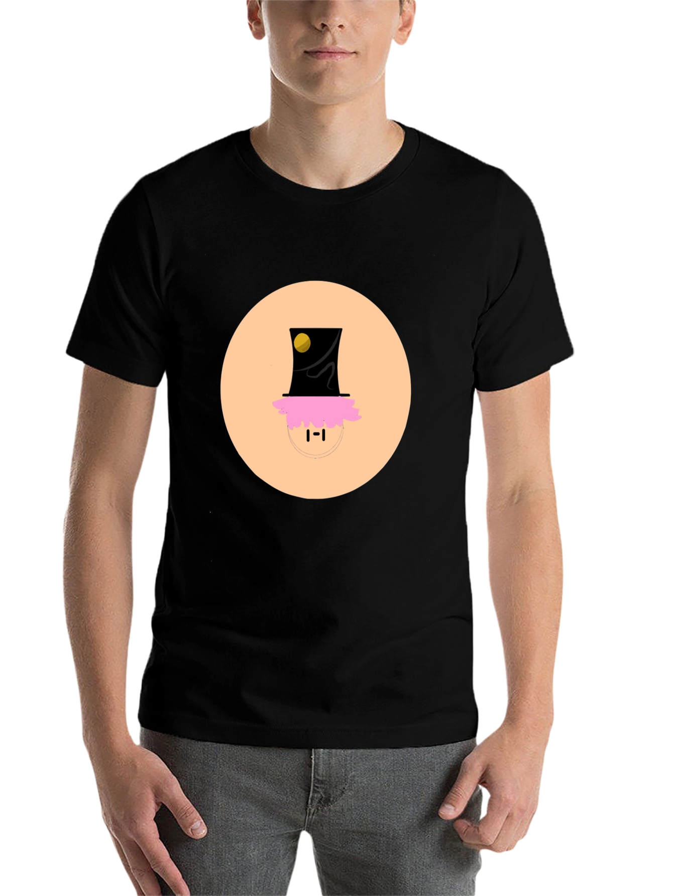 Black Funky Top Hat Tee - Unique Graphic Print T-Shirt view 7