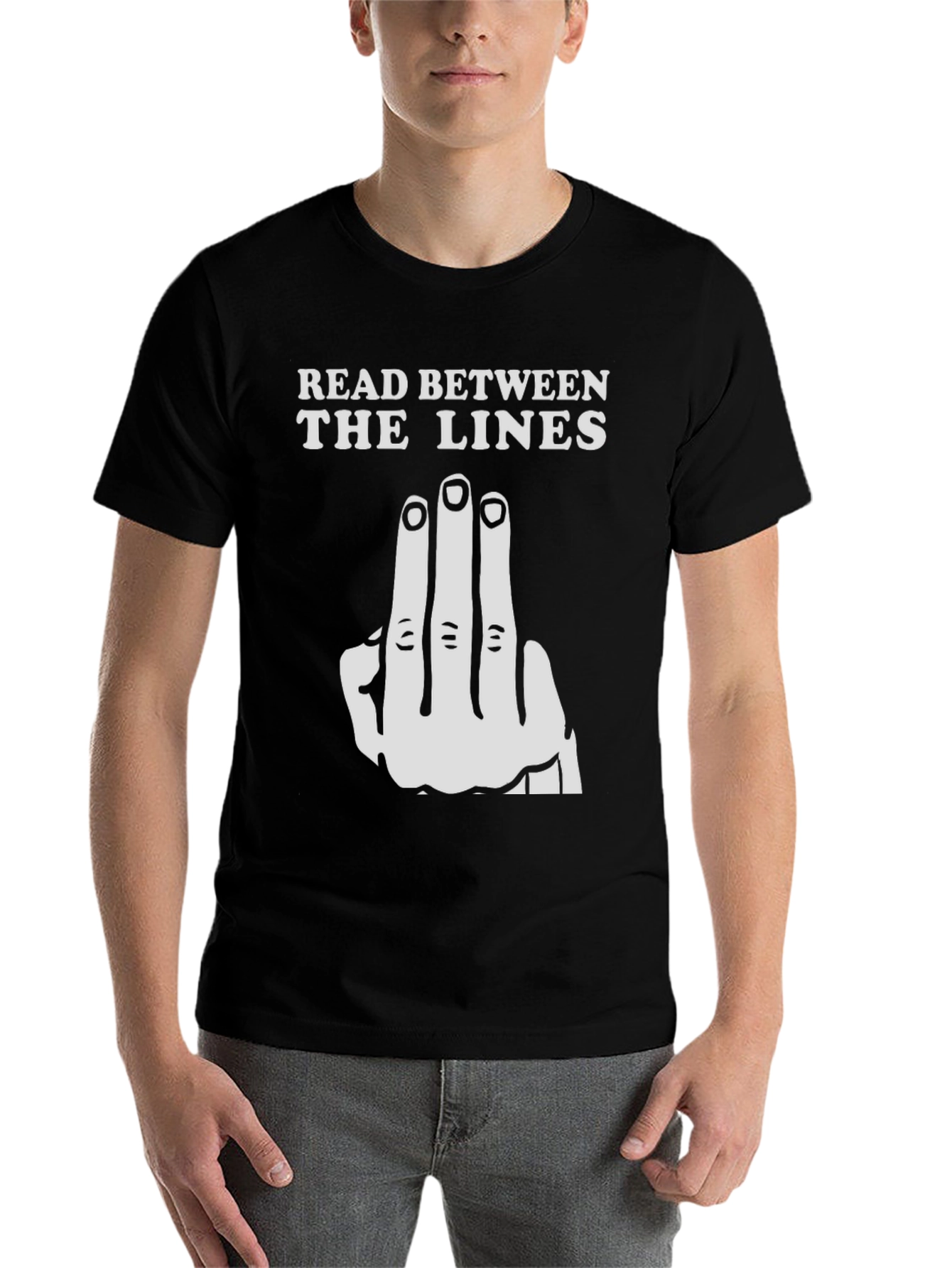 Black Read Between The Lines Graphic T-Shirt view 7