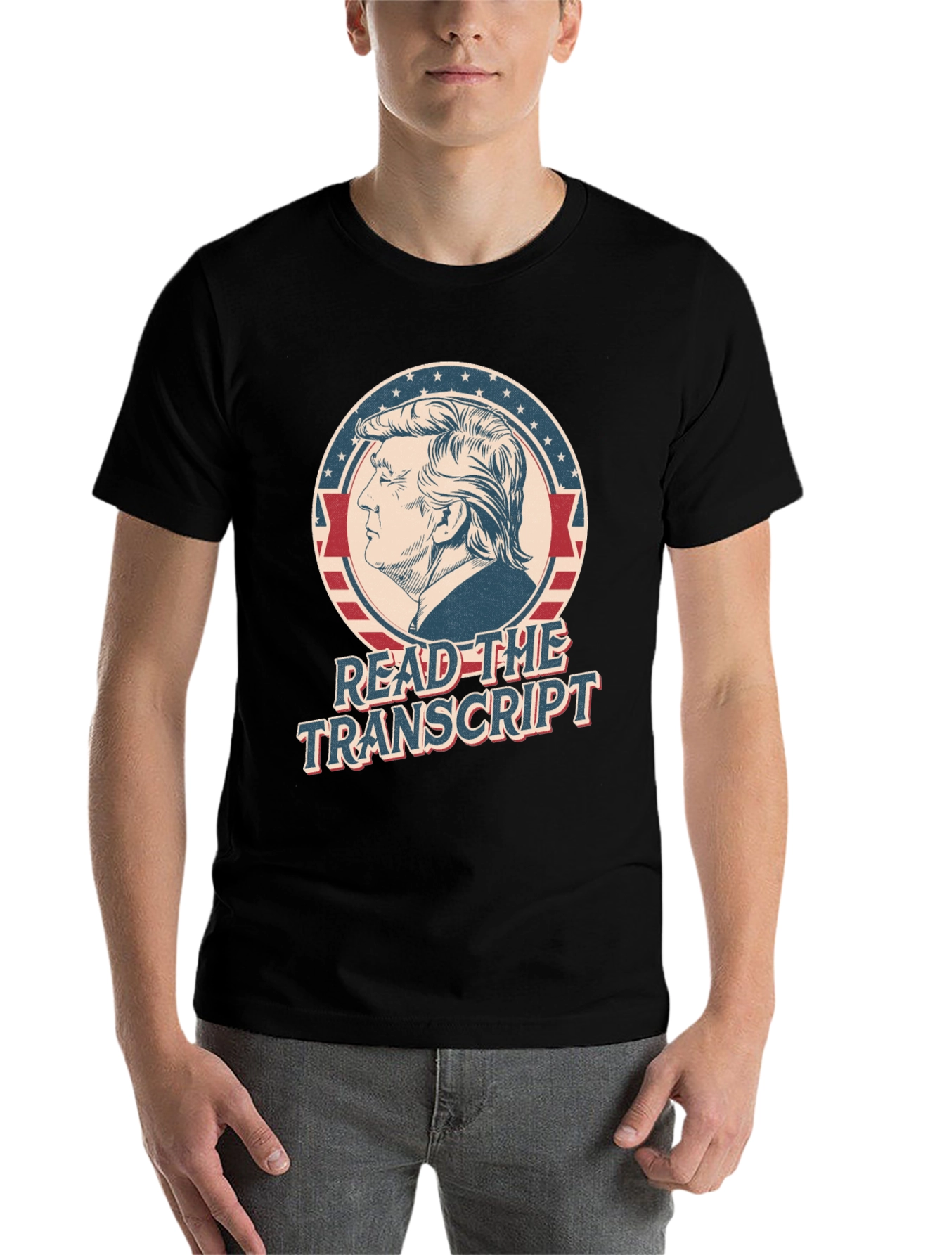 Black Read The Transcript T-Shirt - Political Statement Tee view 7