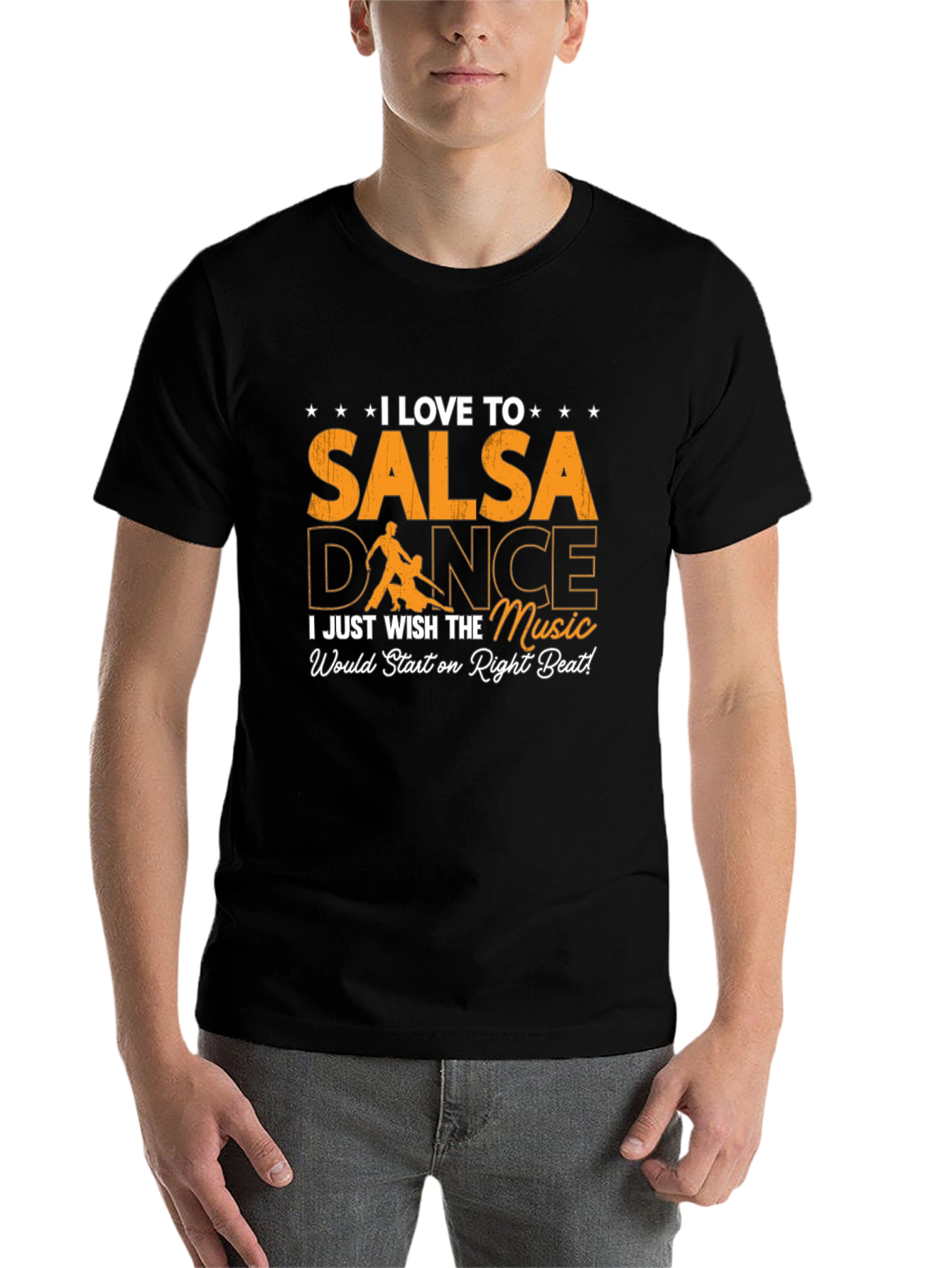 Black I Love Salsa Dance T-Shirt - Right Beat Music view 7