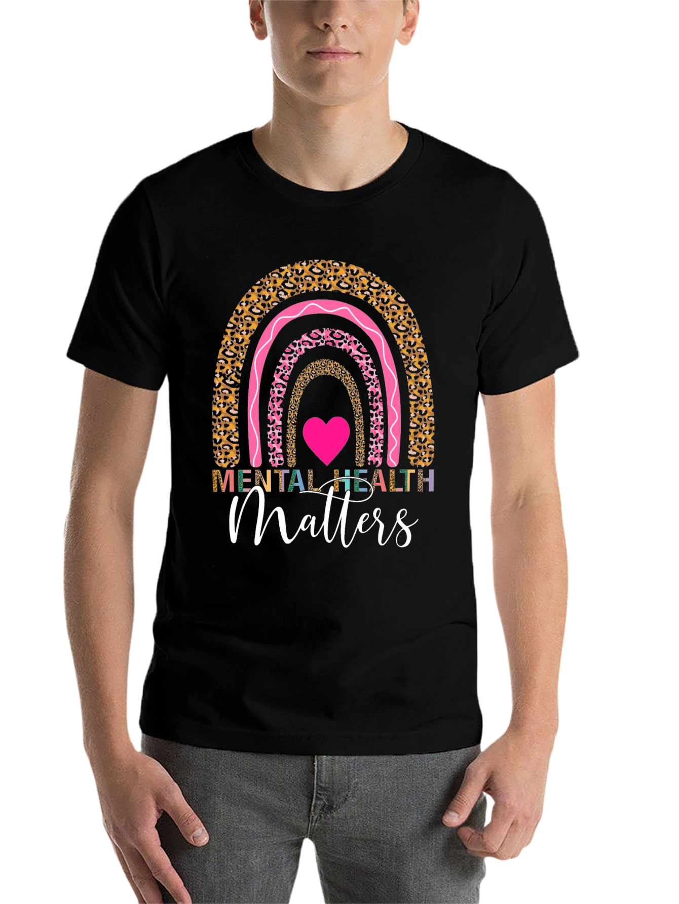 Black Mental Health Matters Rainbow Graphic Tee view 7