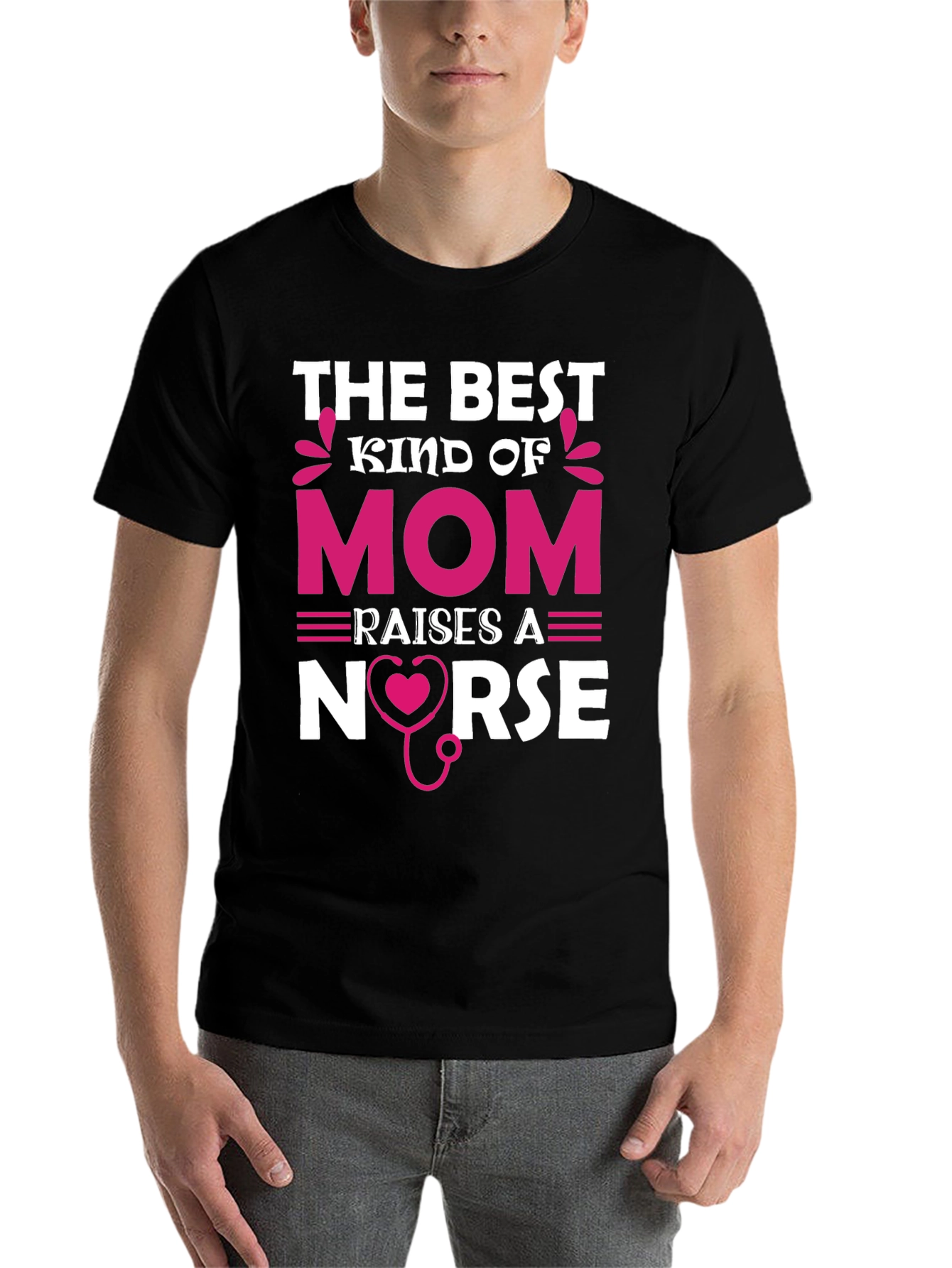 Black Best Kind of Mom Nurse T-Shirt view 7