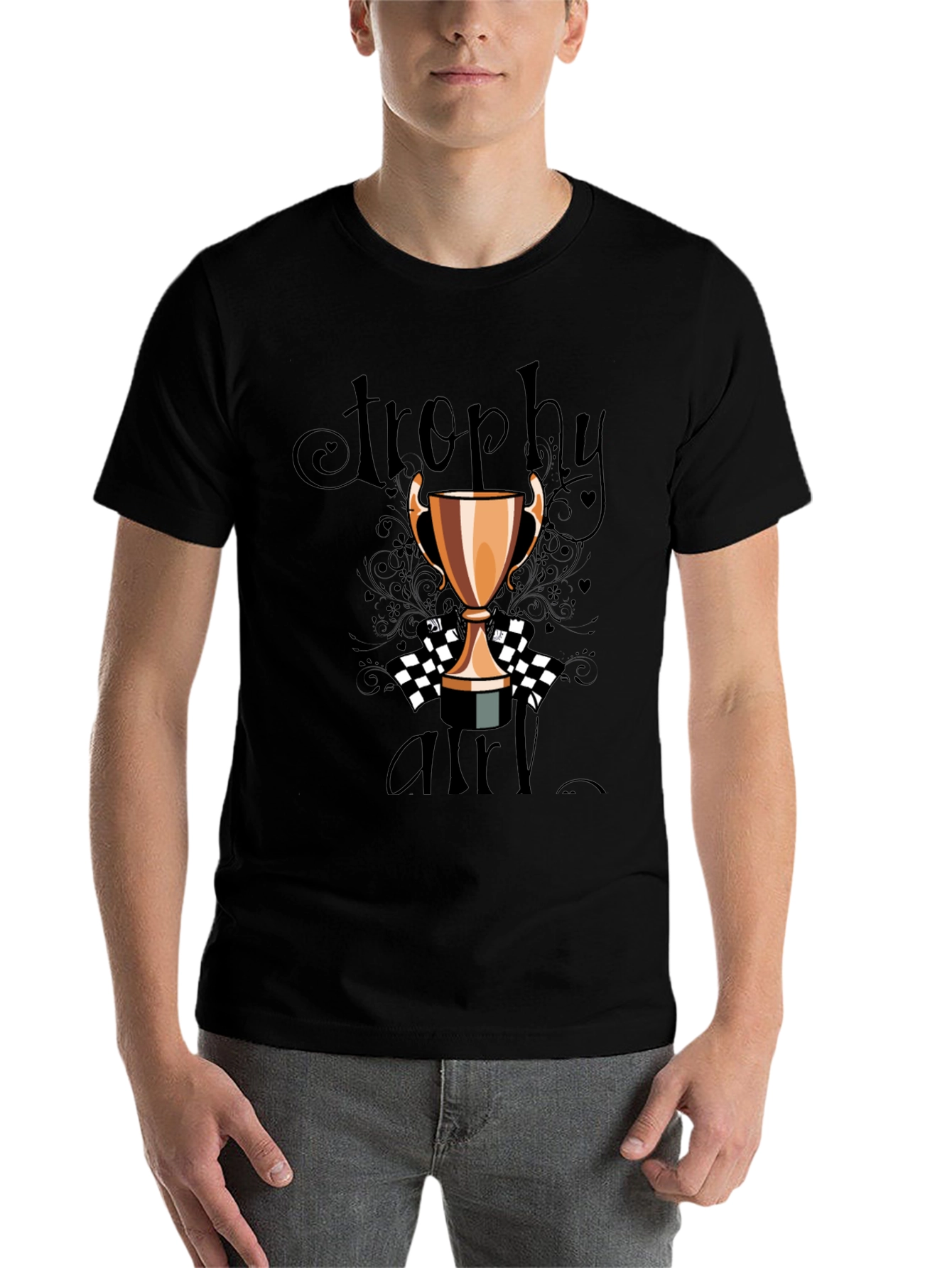 Black Trophy Girl Graphic Tee - Black Crew Neck view 7