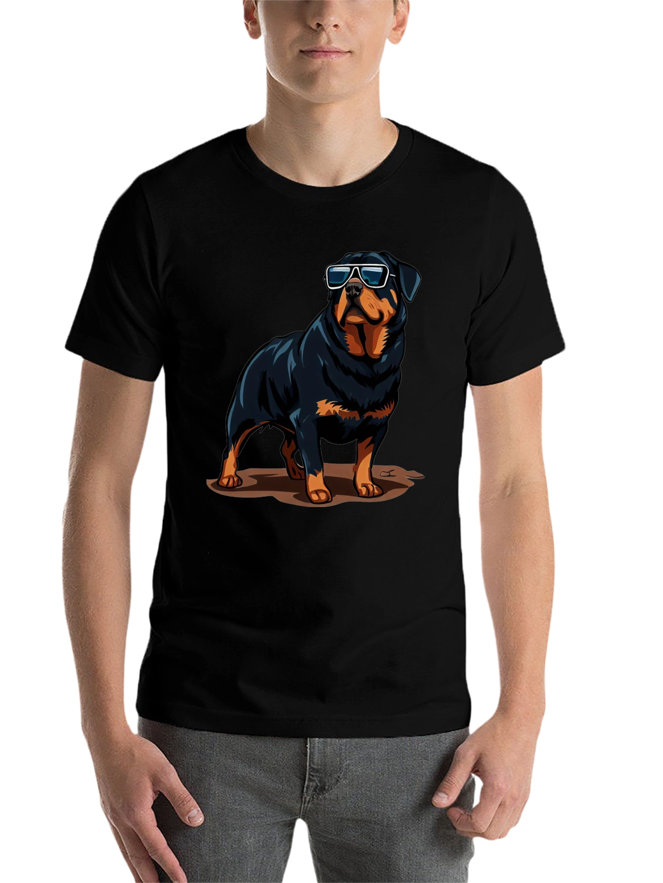 Black Cool Rottweiler Graphic Tee - Stylish Dog Lover Shirt view 7