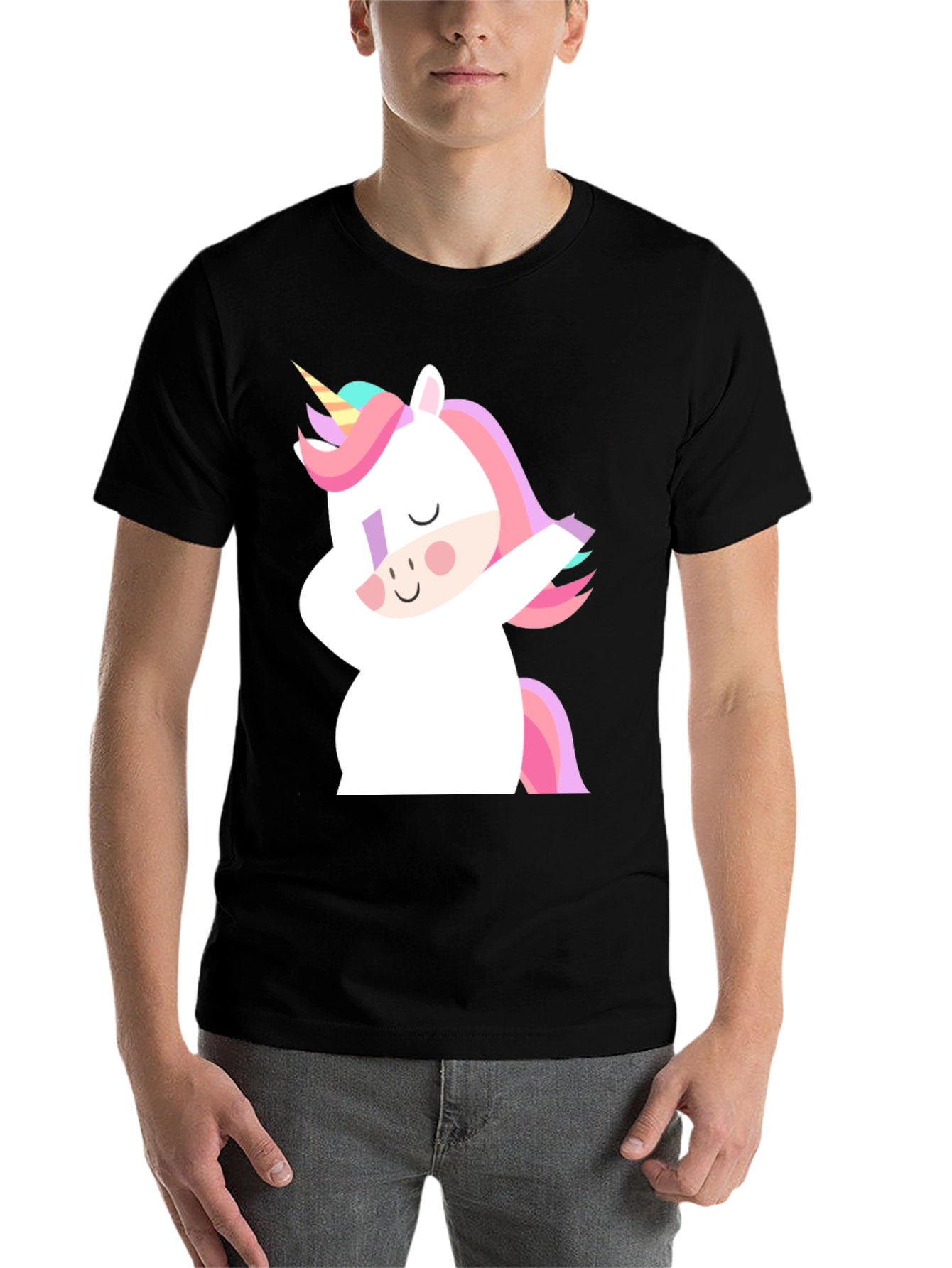 Black Unicorn Dab Black T-Shirt view 7