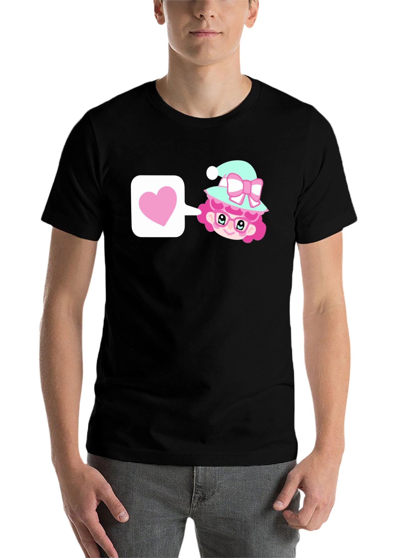 Cute Cartoon Character Love T-Shirt - 7