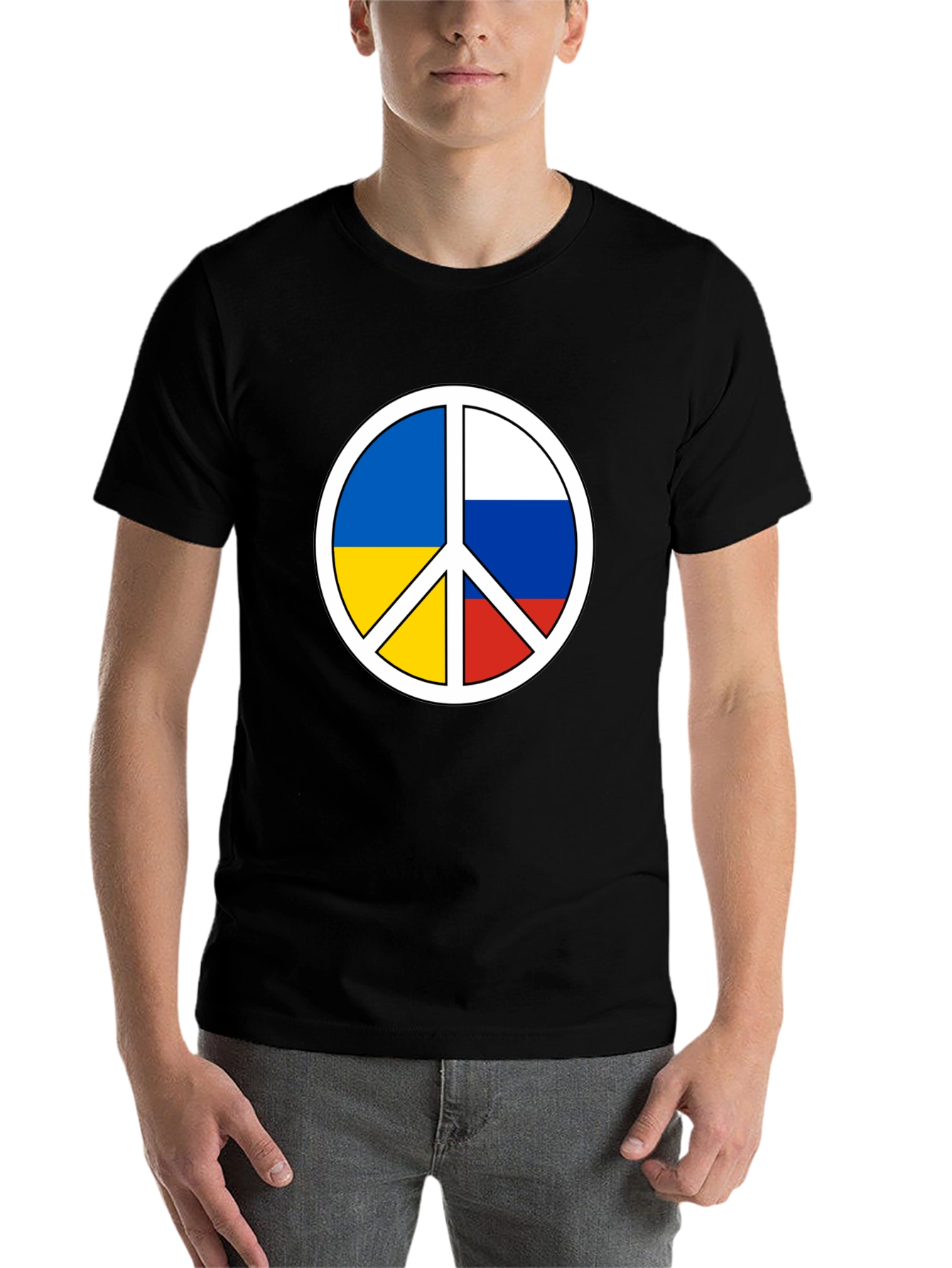 Black Peace Ukraine Russia T-Shirt view 7