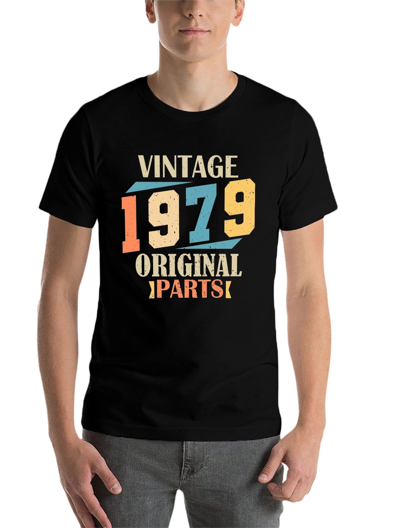 Black Vintage 1979 Original Parts Graphic T-Shirt view 7