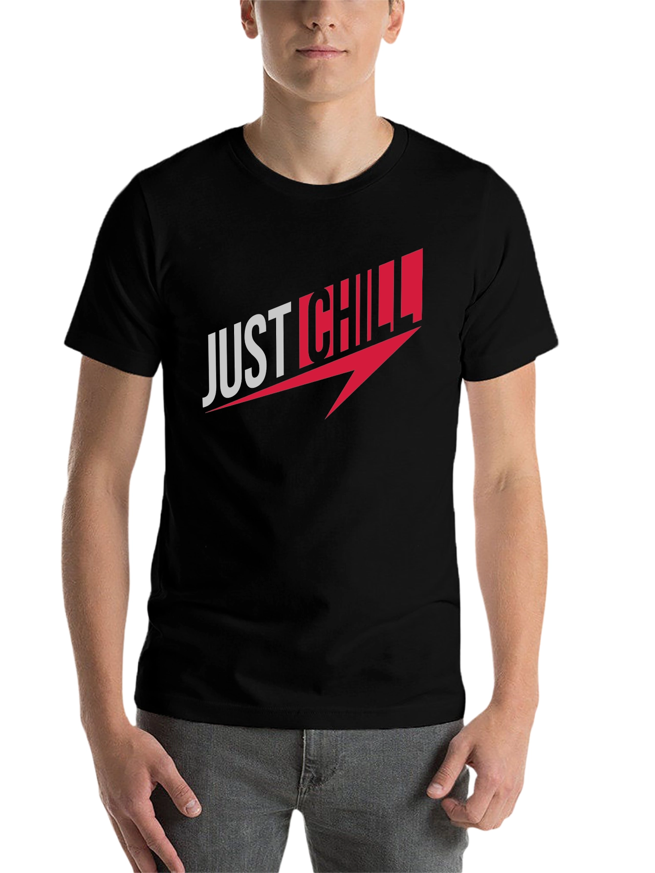 Black Just Chill Graphic Tee - Comfort Fit view 7