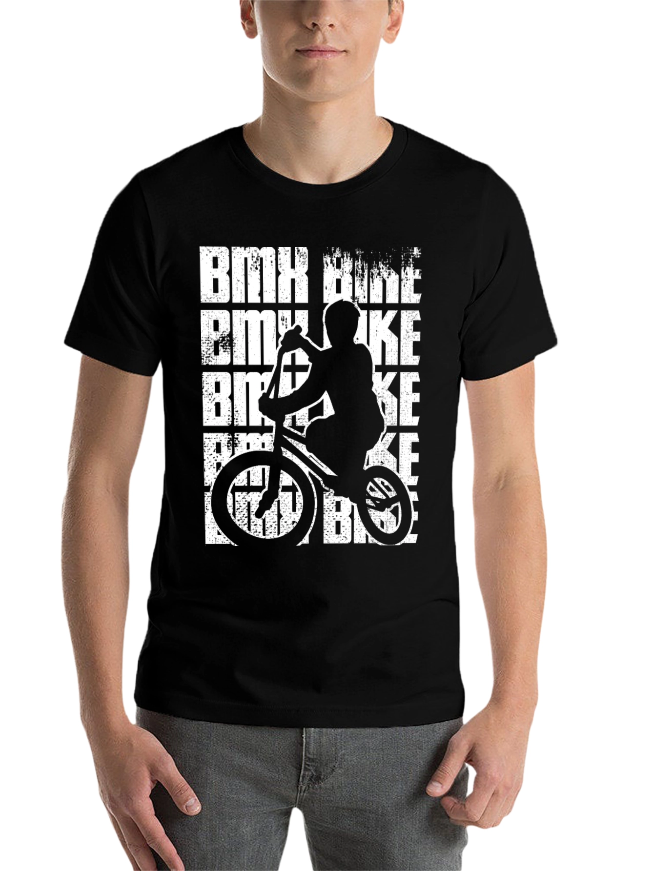 Black BMX Bike Graphic Tee - Ride in Style view 7