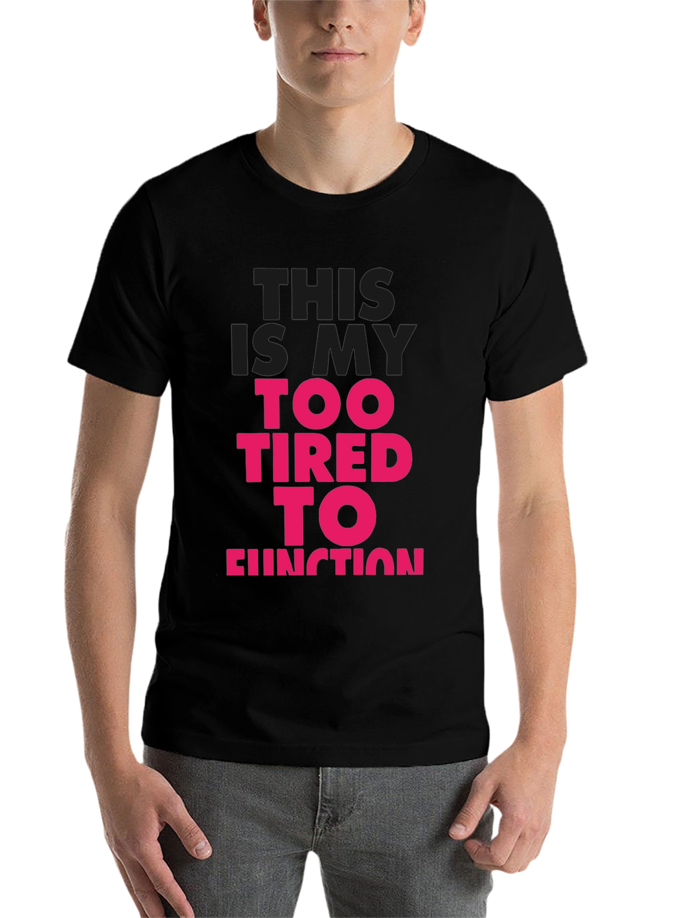 Black Too Tired to Function Graphic Tee view 7