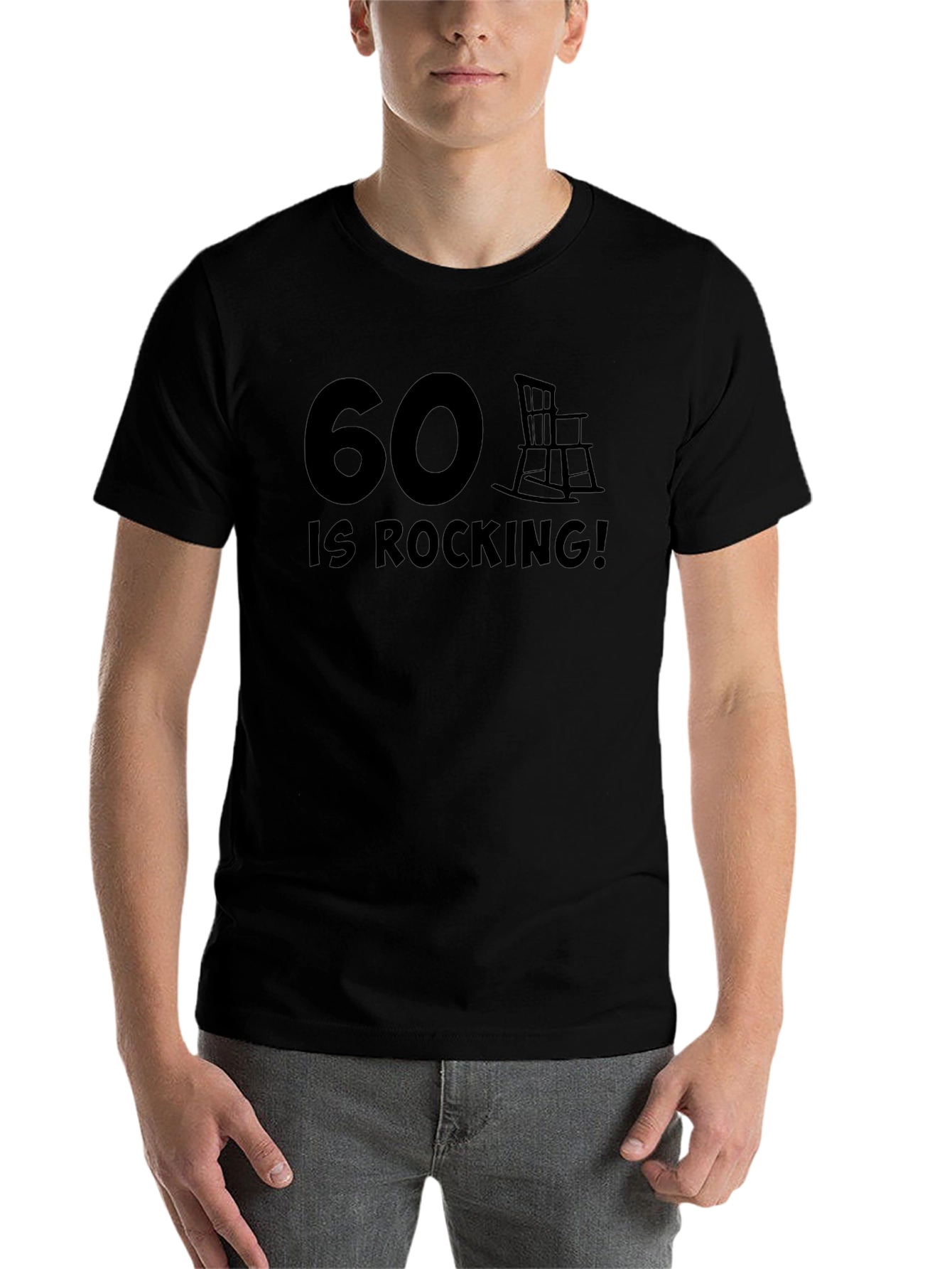 Black 60 Is Rocking! Graphic T-Shirt view 7
