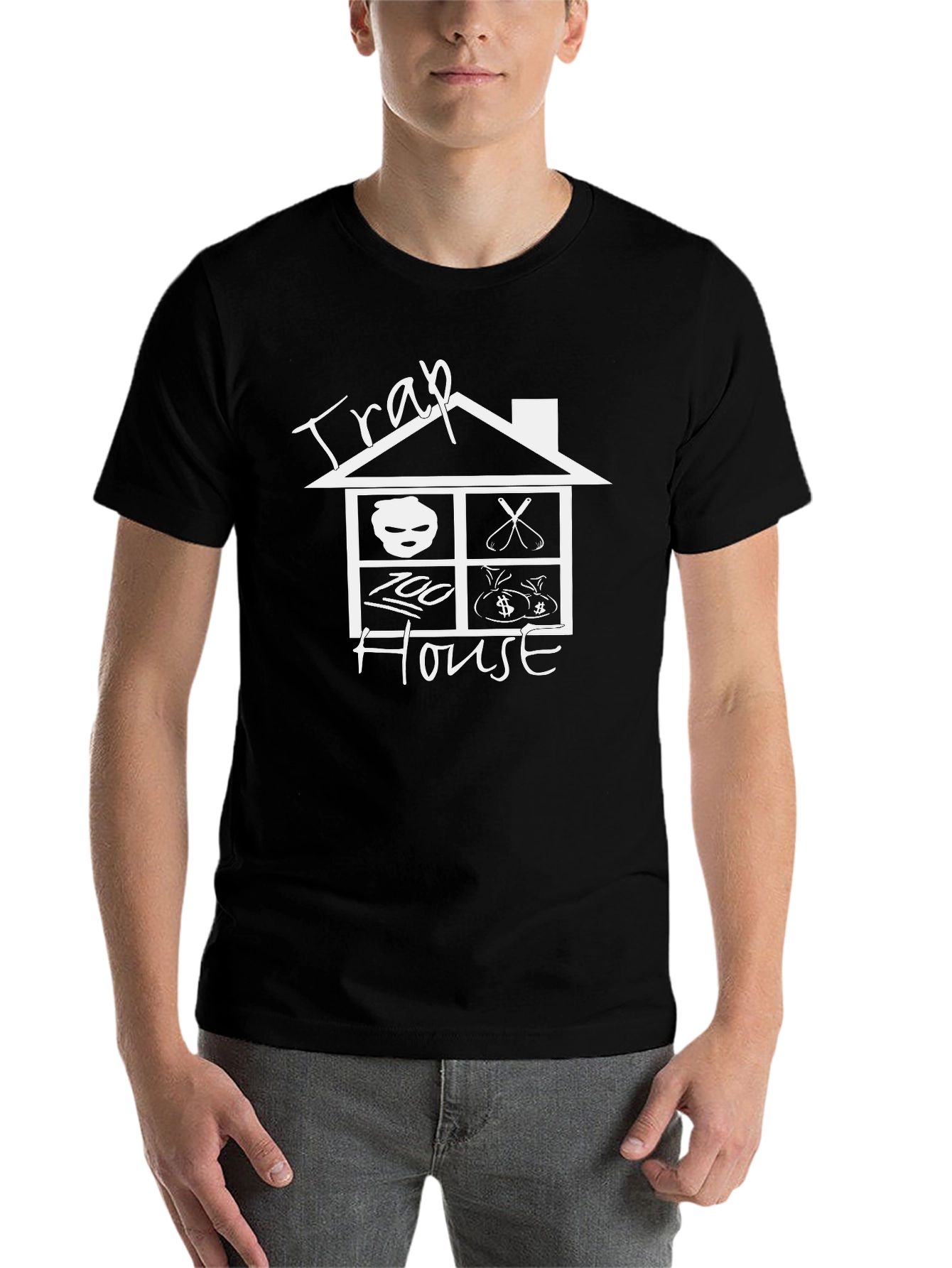 Black Trap House Graphic Tee - Urban Style view 7