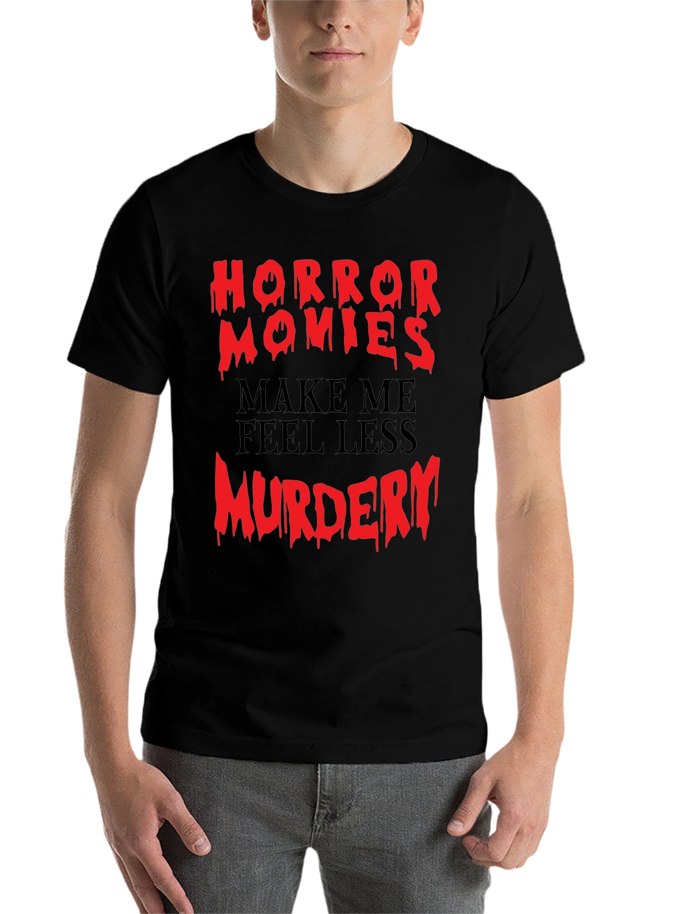 Black Horror Movie Fan T-Shirt - Funny Graphic Tee view 7