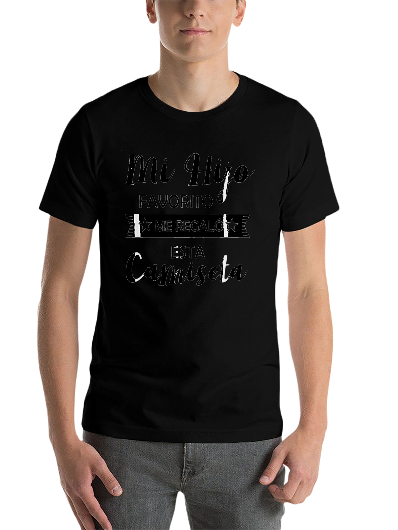 Black Mi Hijo Favorito Men's Black Graphic Tee view 7