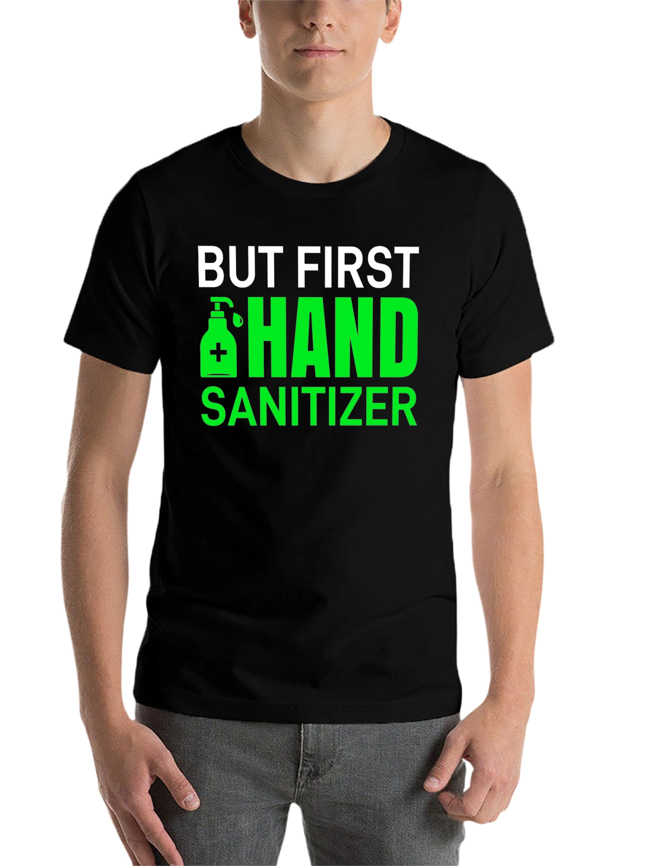 Black But First Hand Sanitizer Black Tee view 7