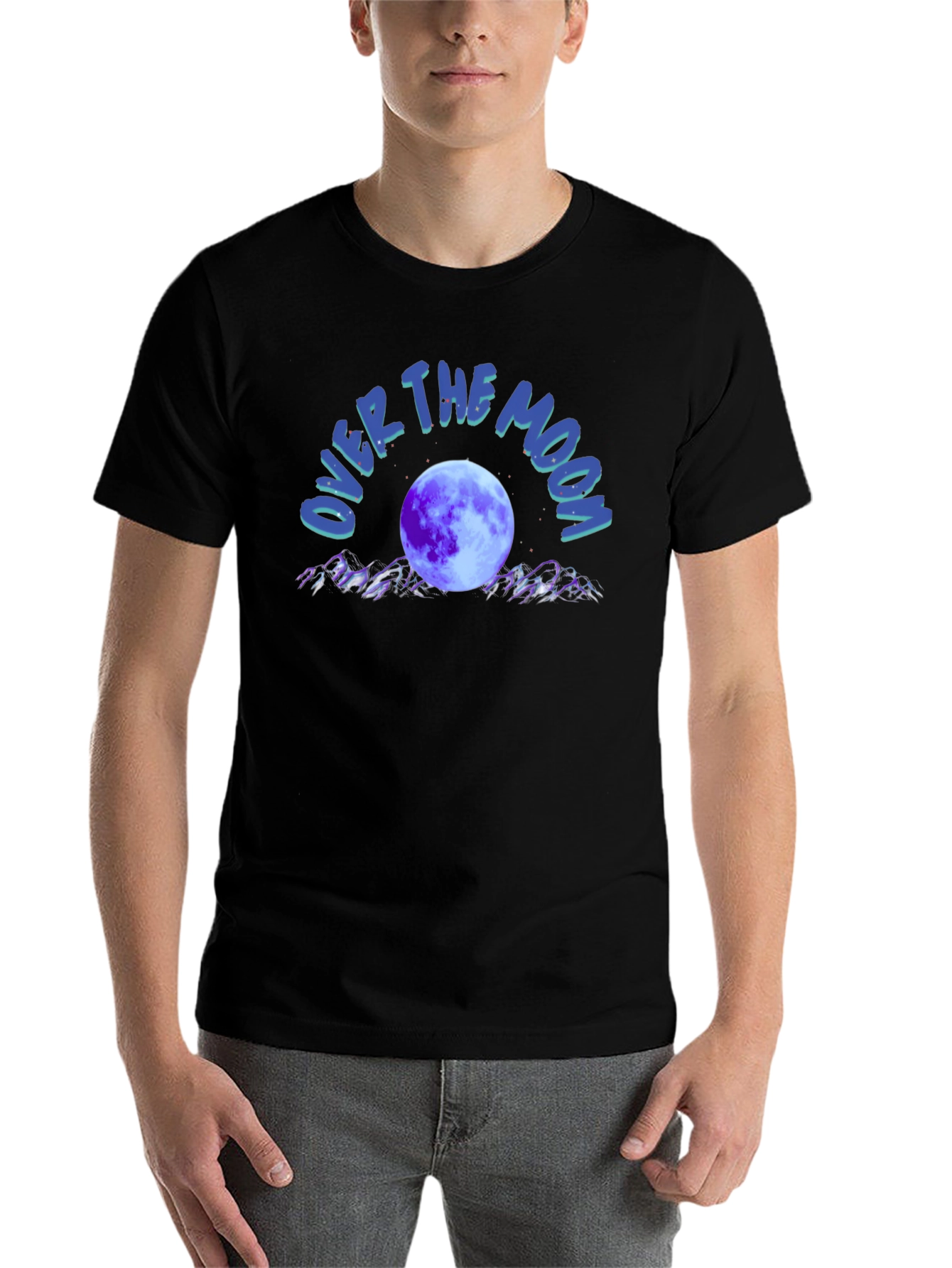 Black Over The Moon Graphic T-Shirt view 7