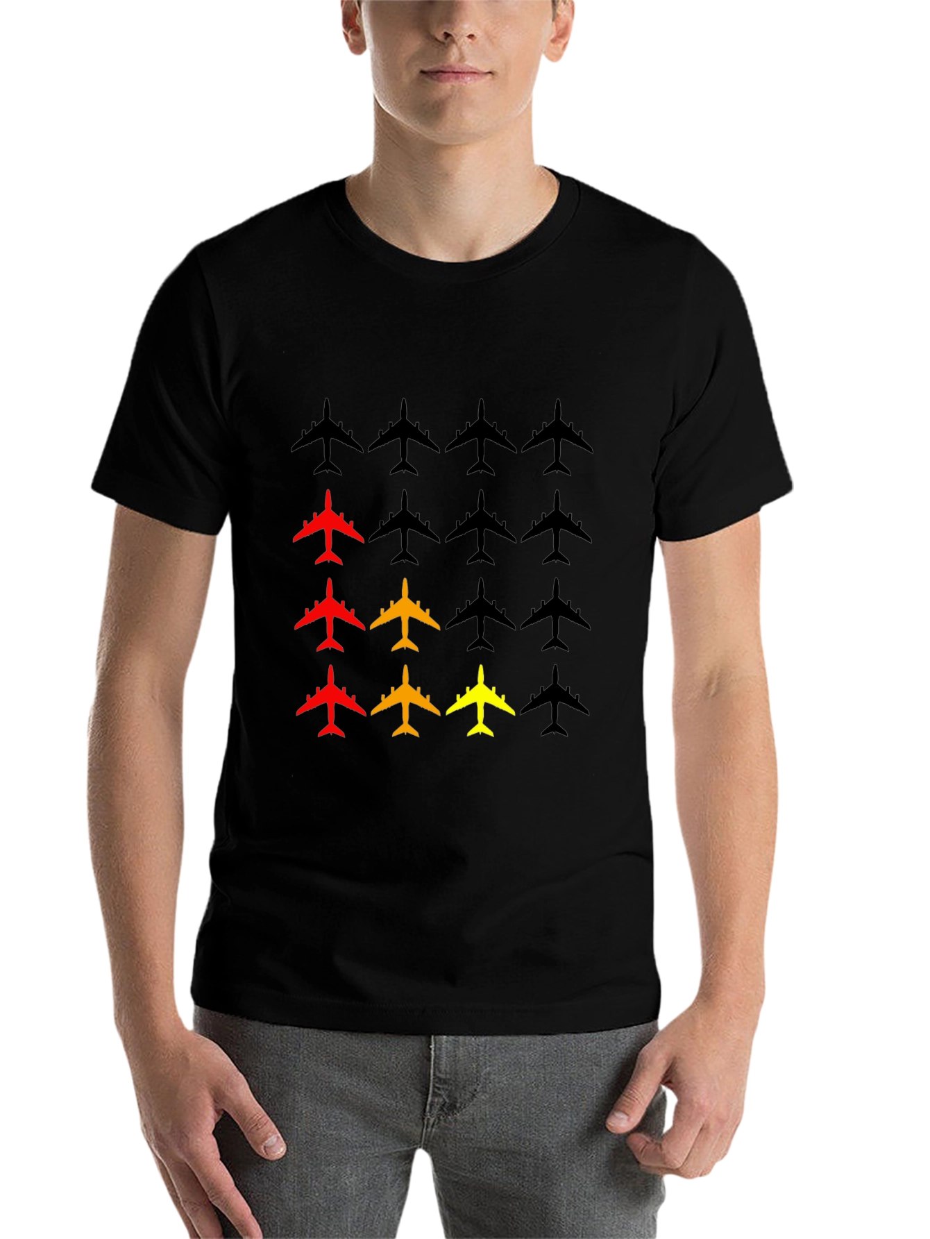 Black Airplane T-Shirt - Graphic Tee for Aviation Enthusiasts view 7